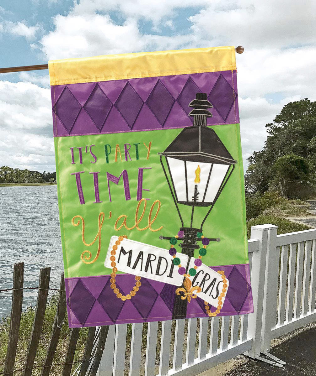 It's Party Time Y'all Gas Lantern Large Flag Lifestyle Photo