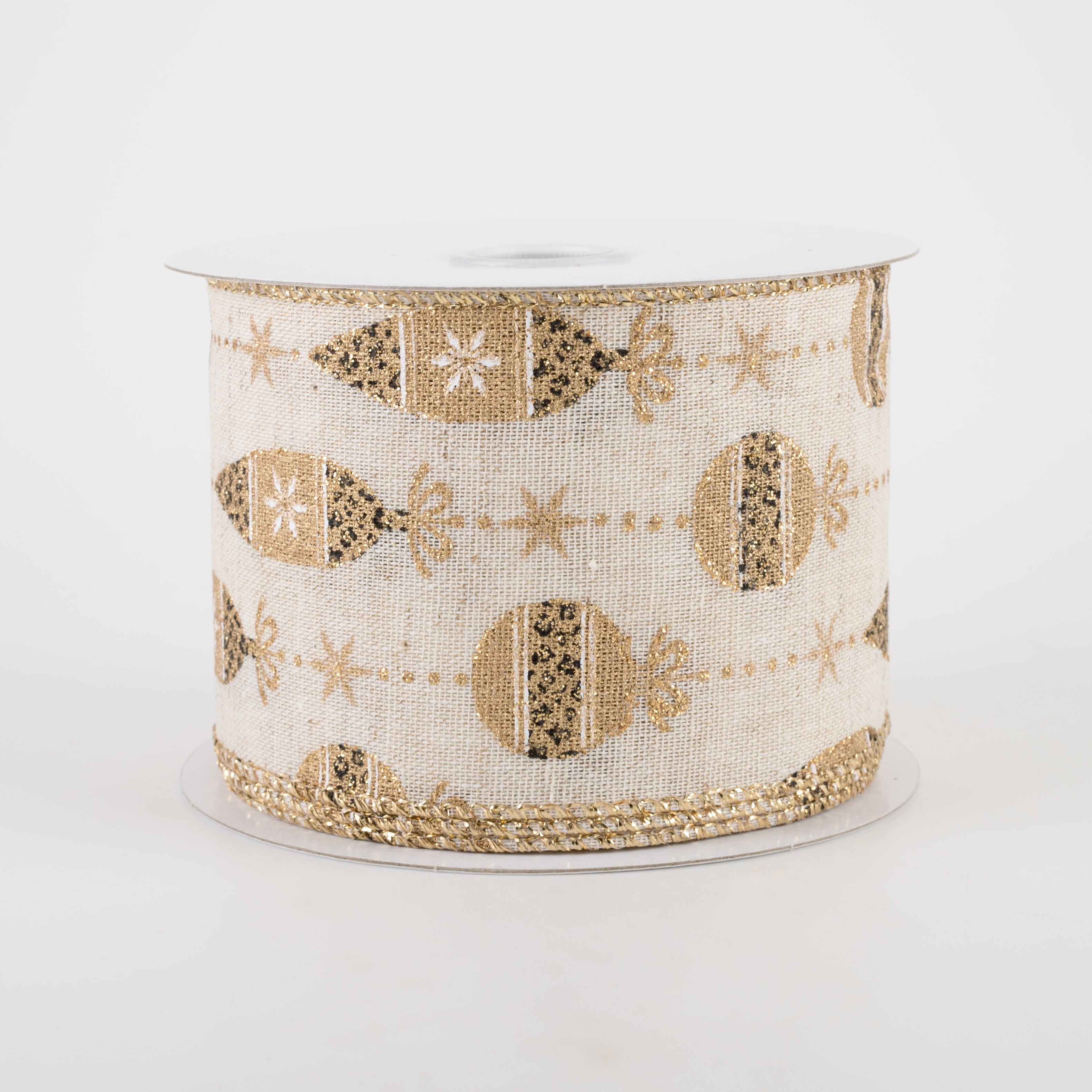 2.5" Ivory Cheetah Print Ornament Ribbon (10 Yards) Item Number: 72109-40-18