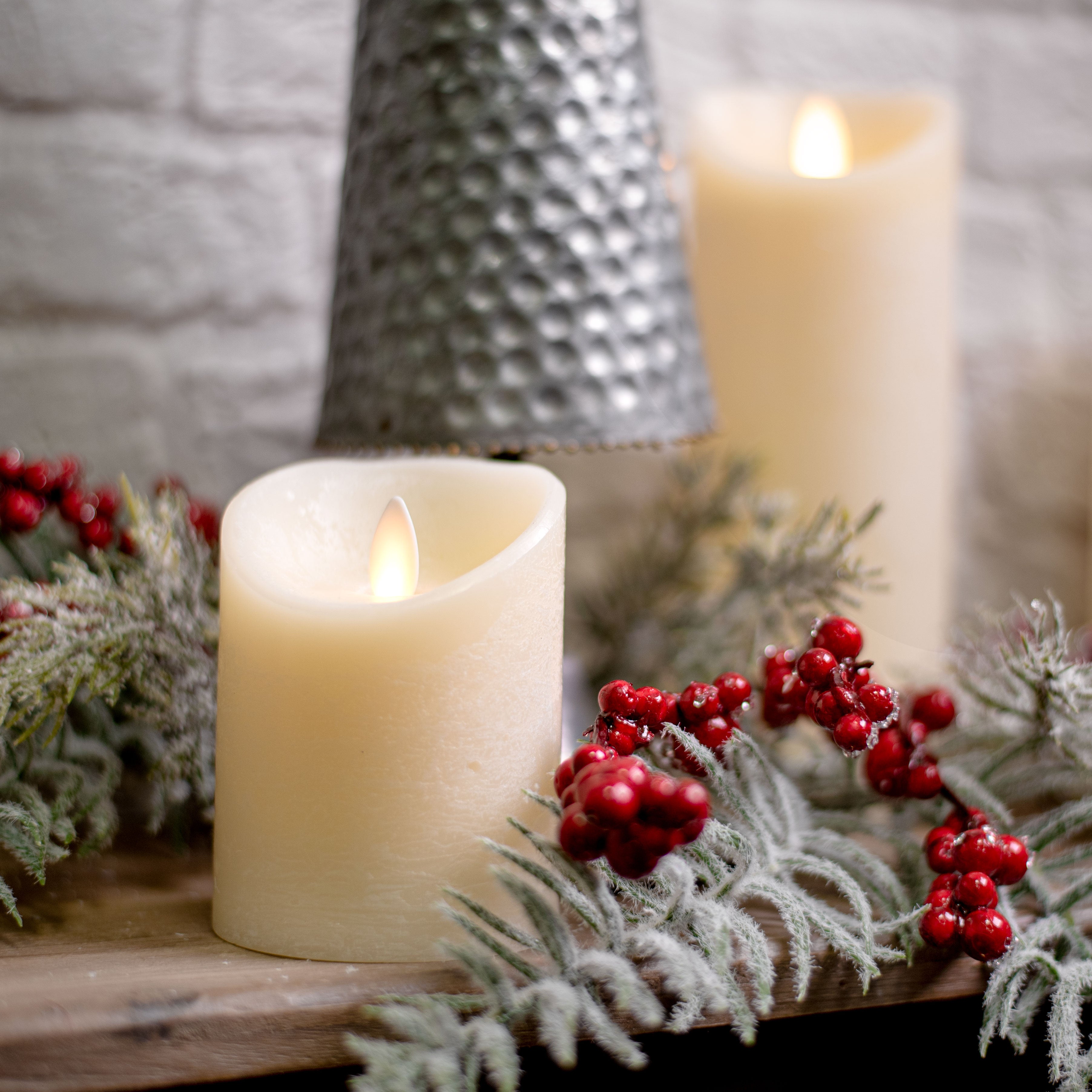 4" x 3" Ivory Flameless Candle Lifestyle Photo