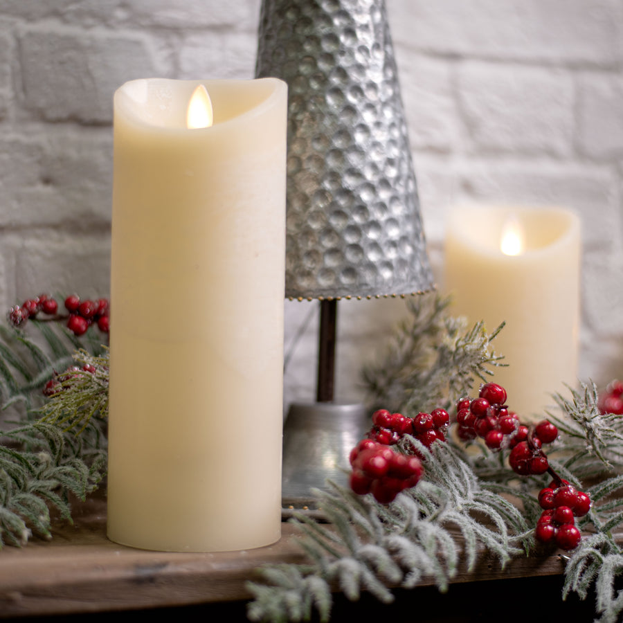 8" x 3" Ivory Flameless Candle Lifestyle Photo