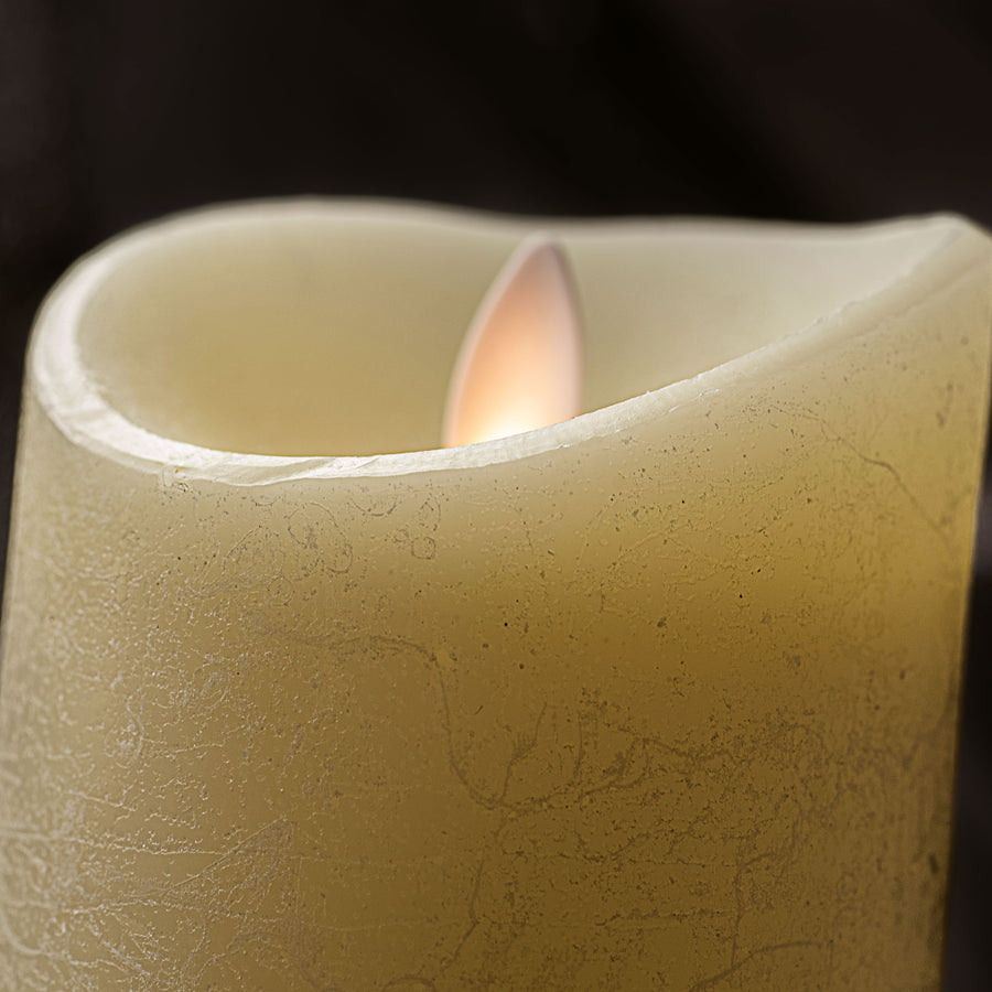 8" x 3" Ivory Flameless Candle detail photo 3