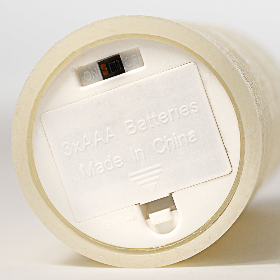 8" x 3" Ivory Flameless Candle detail photo 4