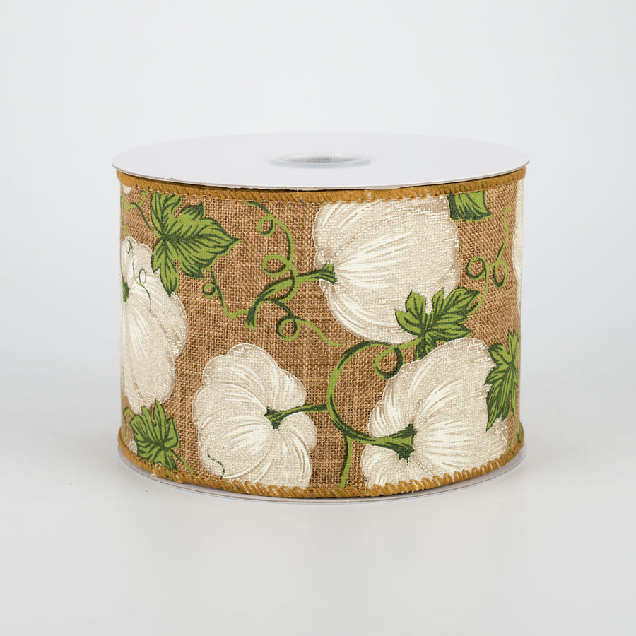 2.5" Ivory Pumpkin Ribbon: Natural (10 Yards)