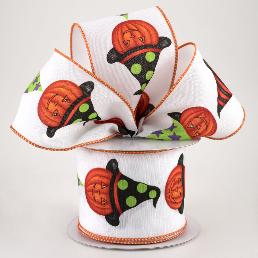 2.5" Jack-O-Lantern Witch Hat Ribbon (10 Yards) Lifestyle Photo