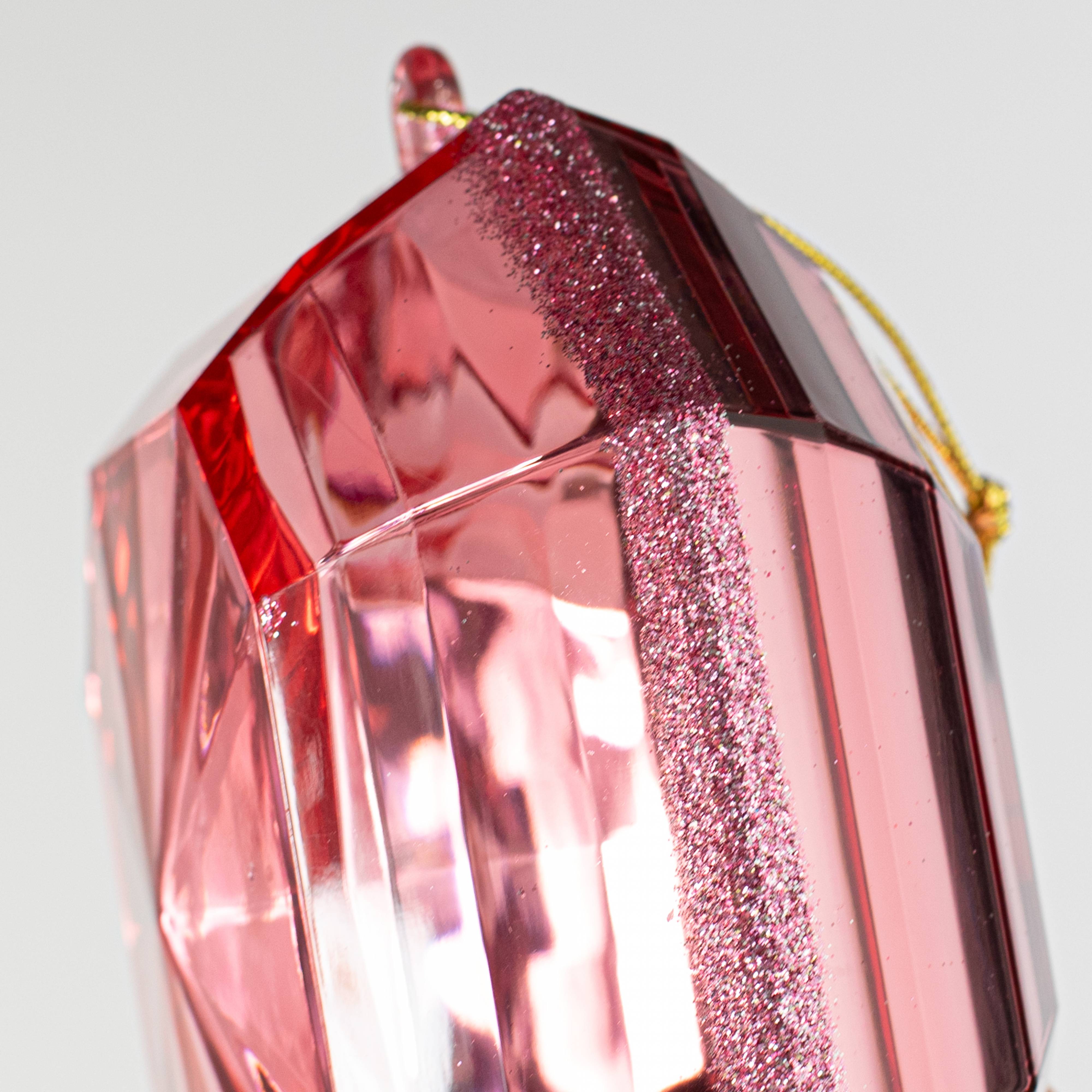 6" Jewel Gem Ornament: Pink detail photo 3