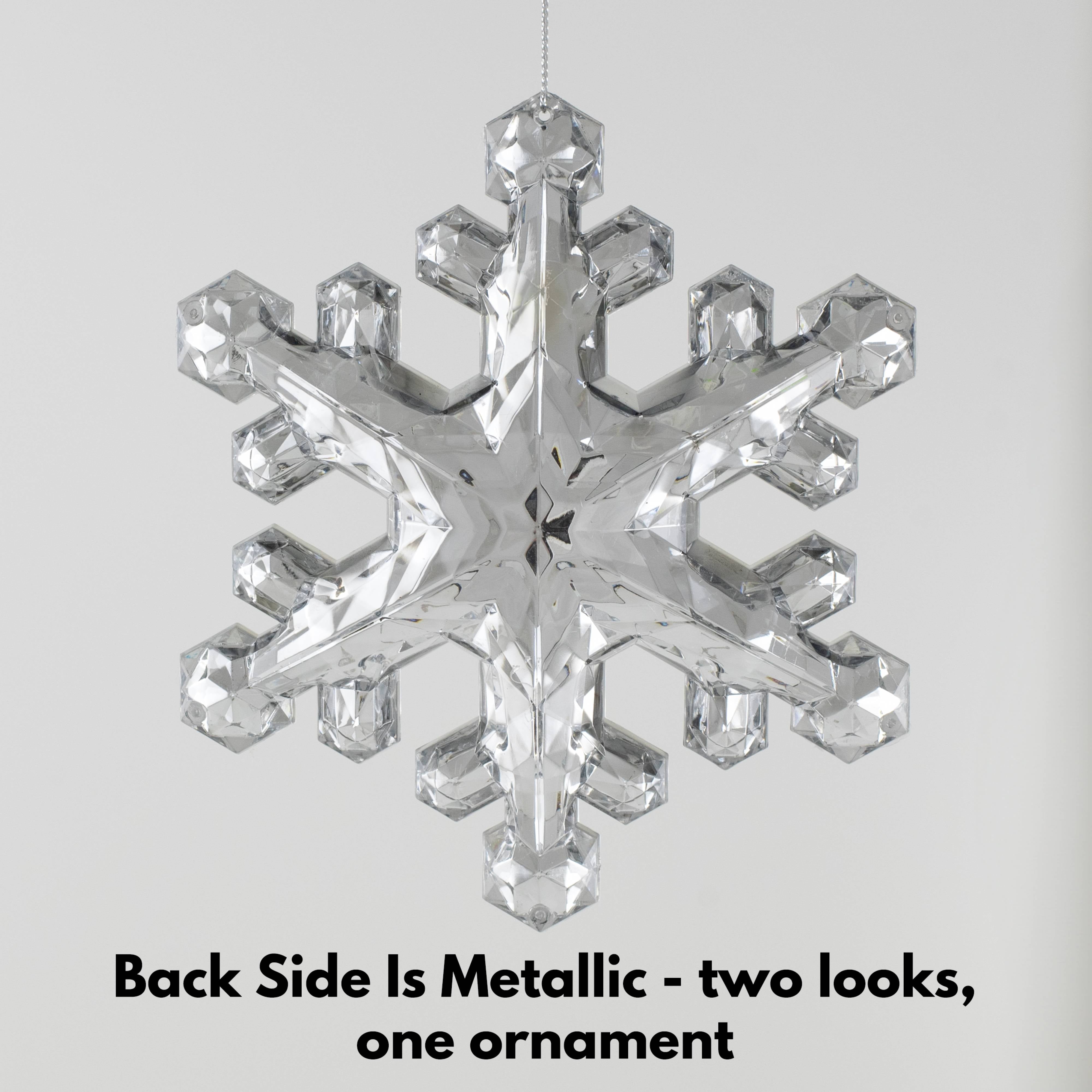 6" Jewel Snowflake Ornament: Silver detail photo 3