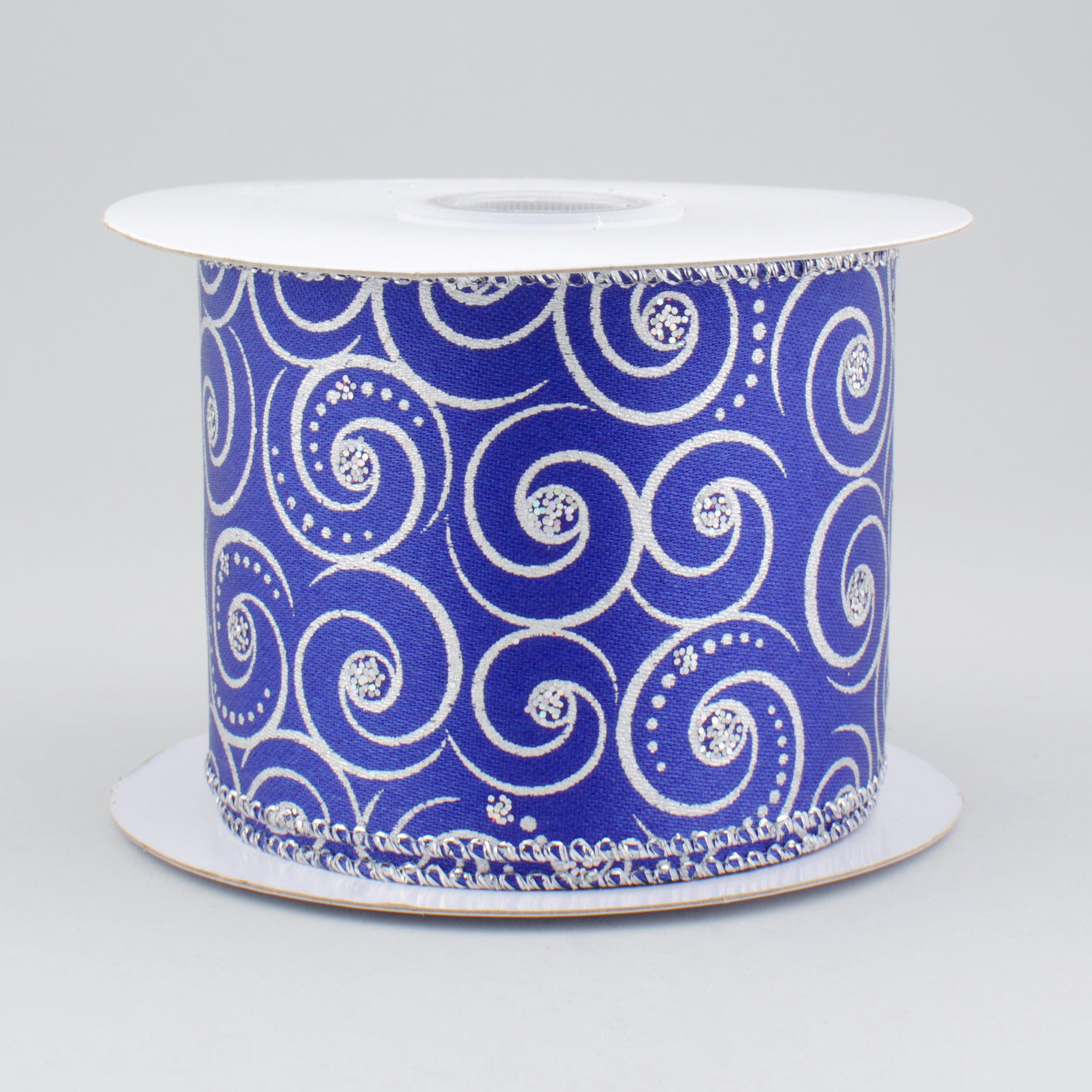 2.5" Jewel Swirl Dot Ribbon: Royal Blue (10 Yards) Item Number: 92421W-050-40F