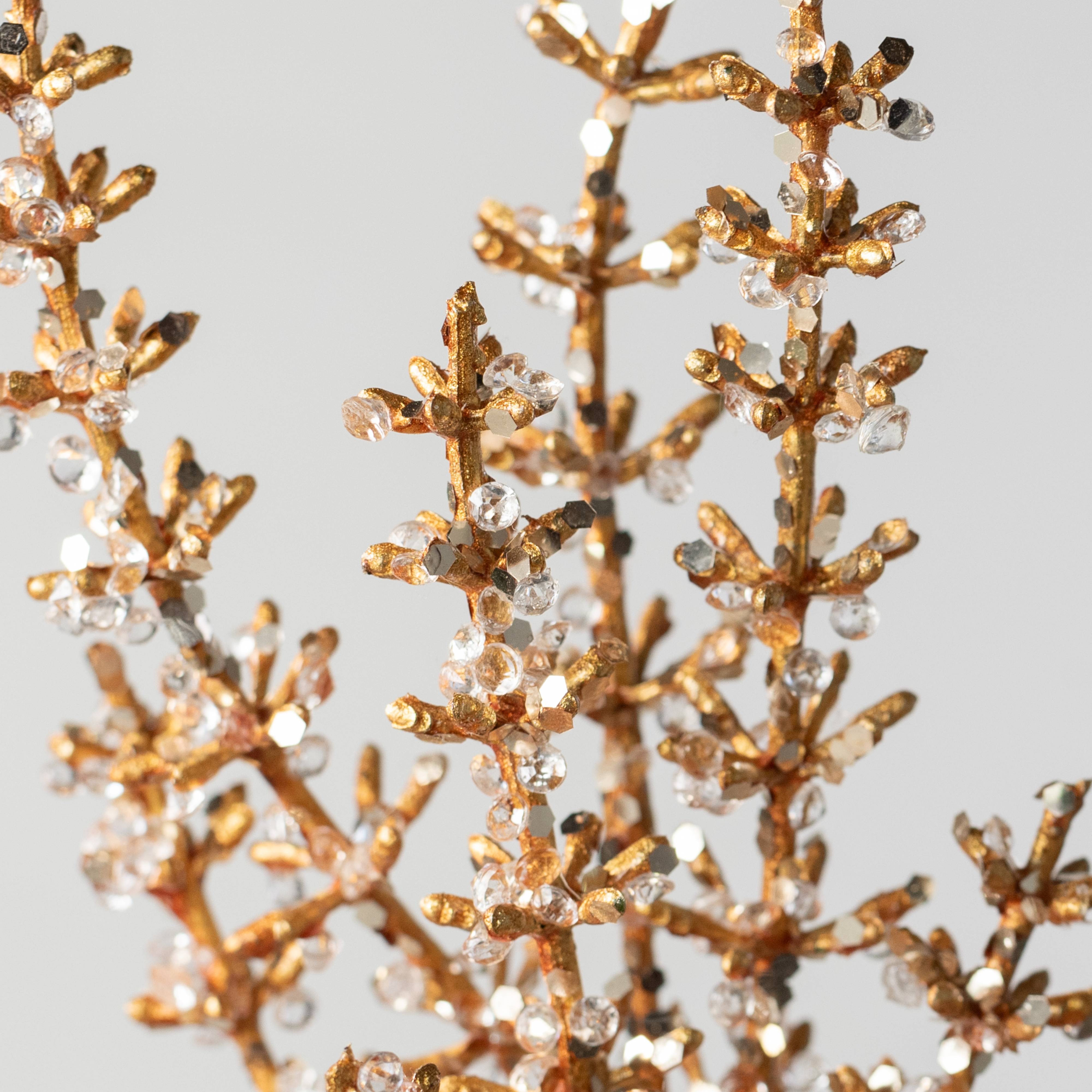 26" Jeweled Leaf Spray: Gold Lifestyle Photo