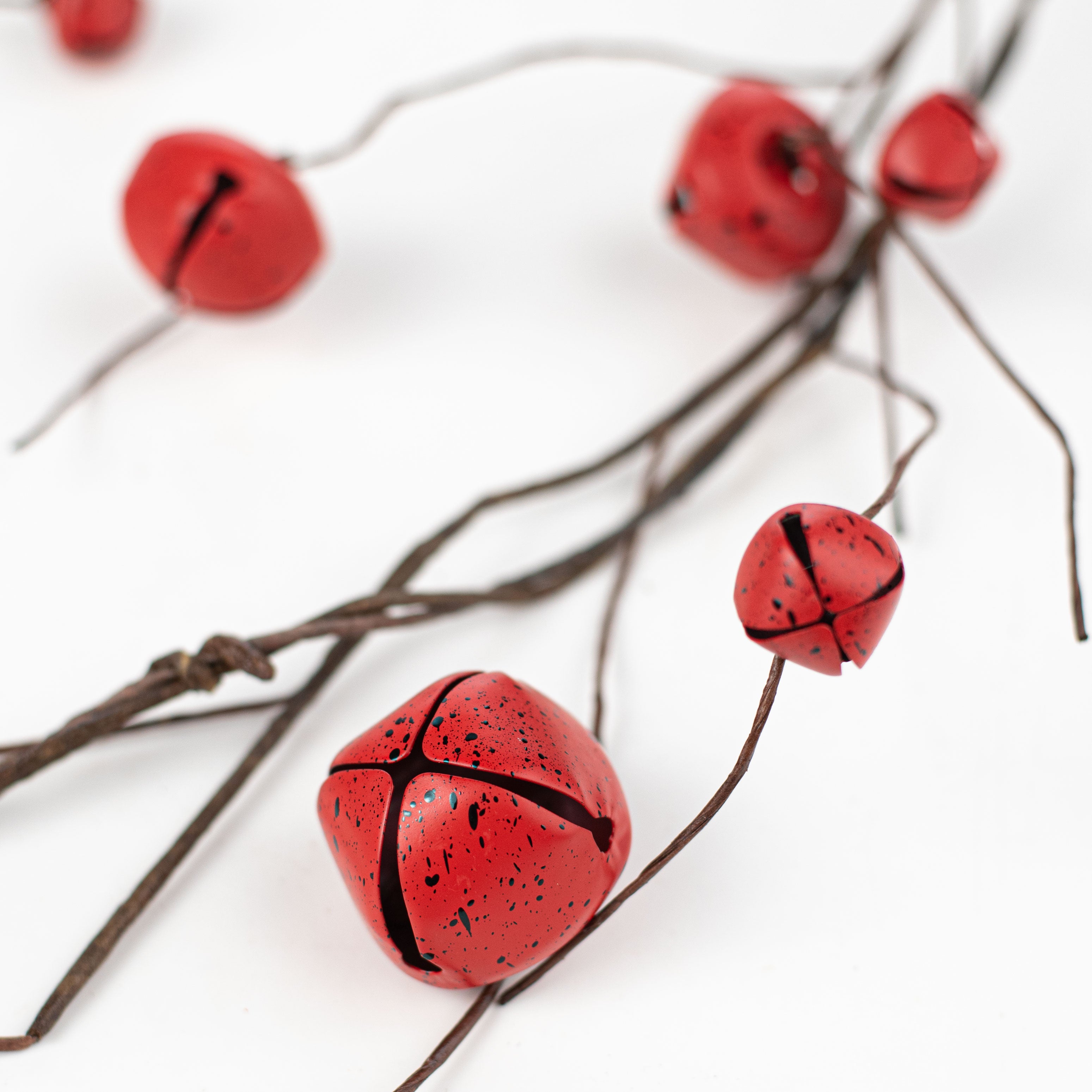 5' Jingle Bell Curly Twig Garland detail photo 3