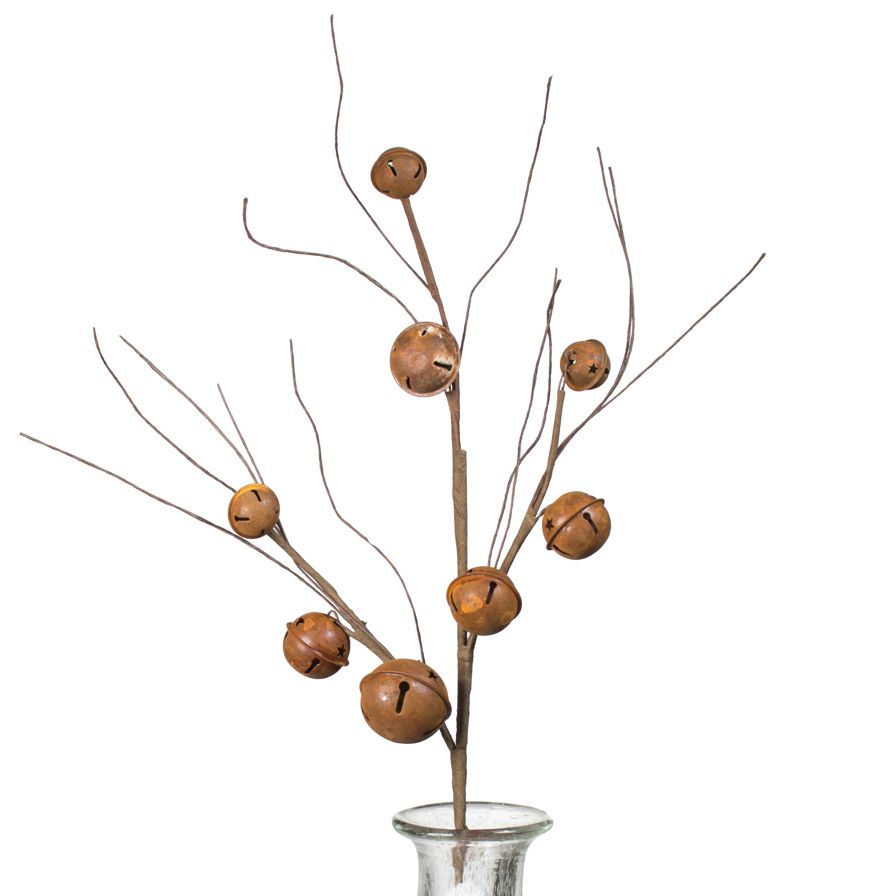 24" Jingle Bell Twig Spray: Rust Item Number: ISB68522