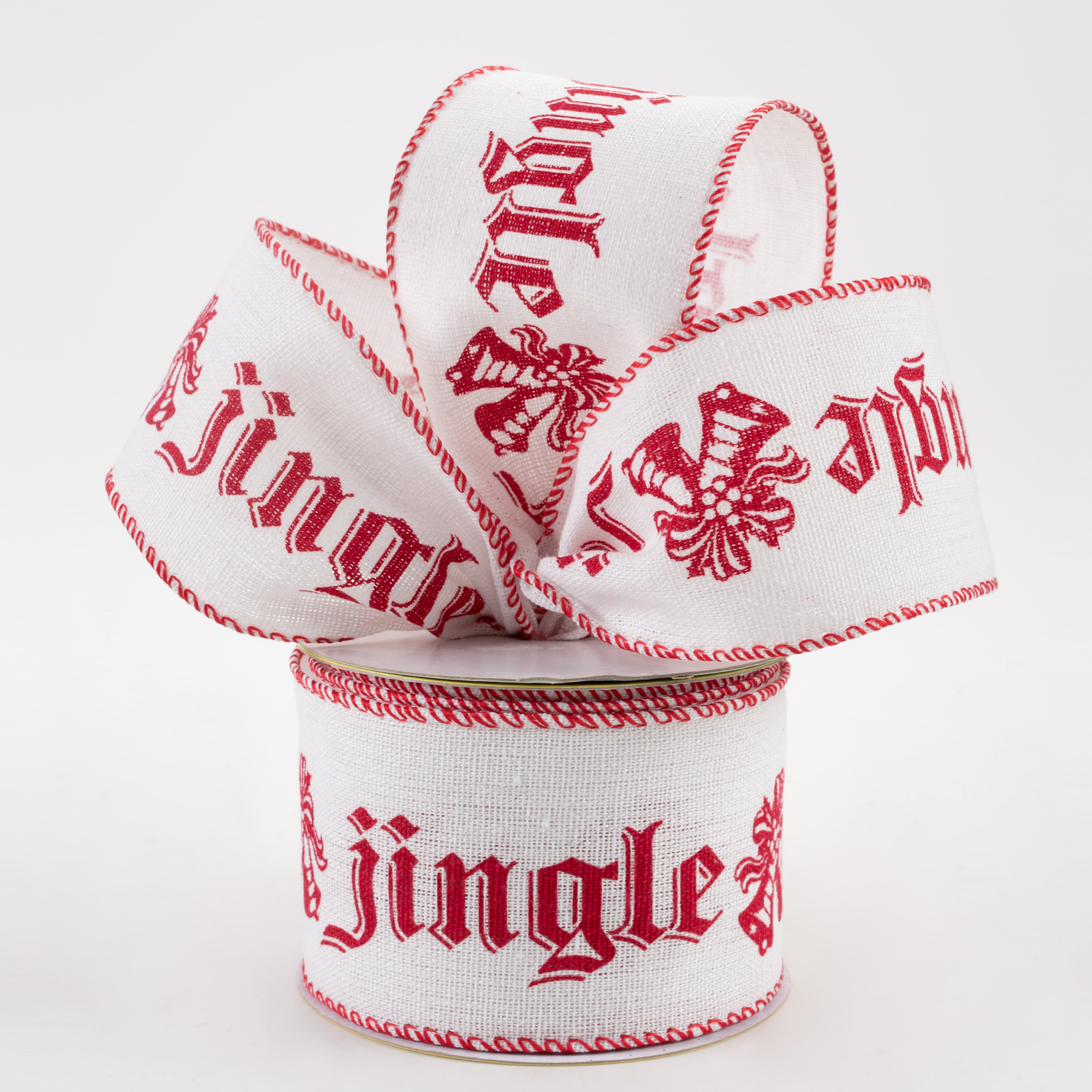 2.5" Jingle Bells Ribbon (10 Yards) Lifestyle Photo