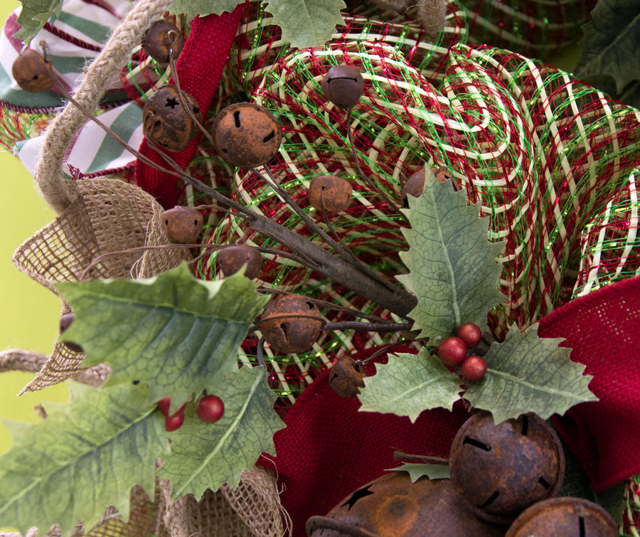 12" Jingle Bells Spray: Rust detail photo 5