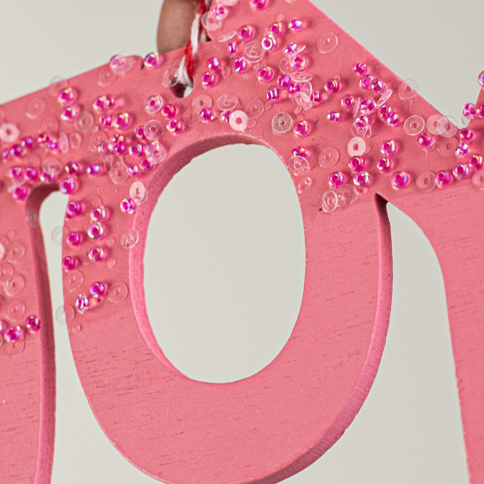 6" Joy Ornament: Pink detail photo 3