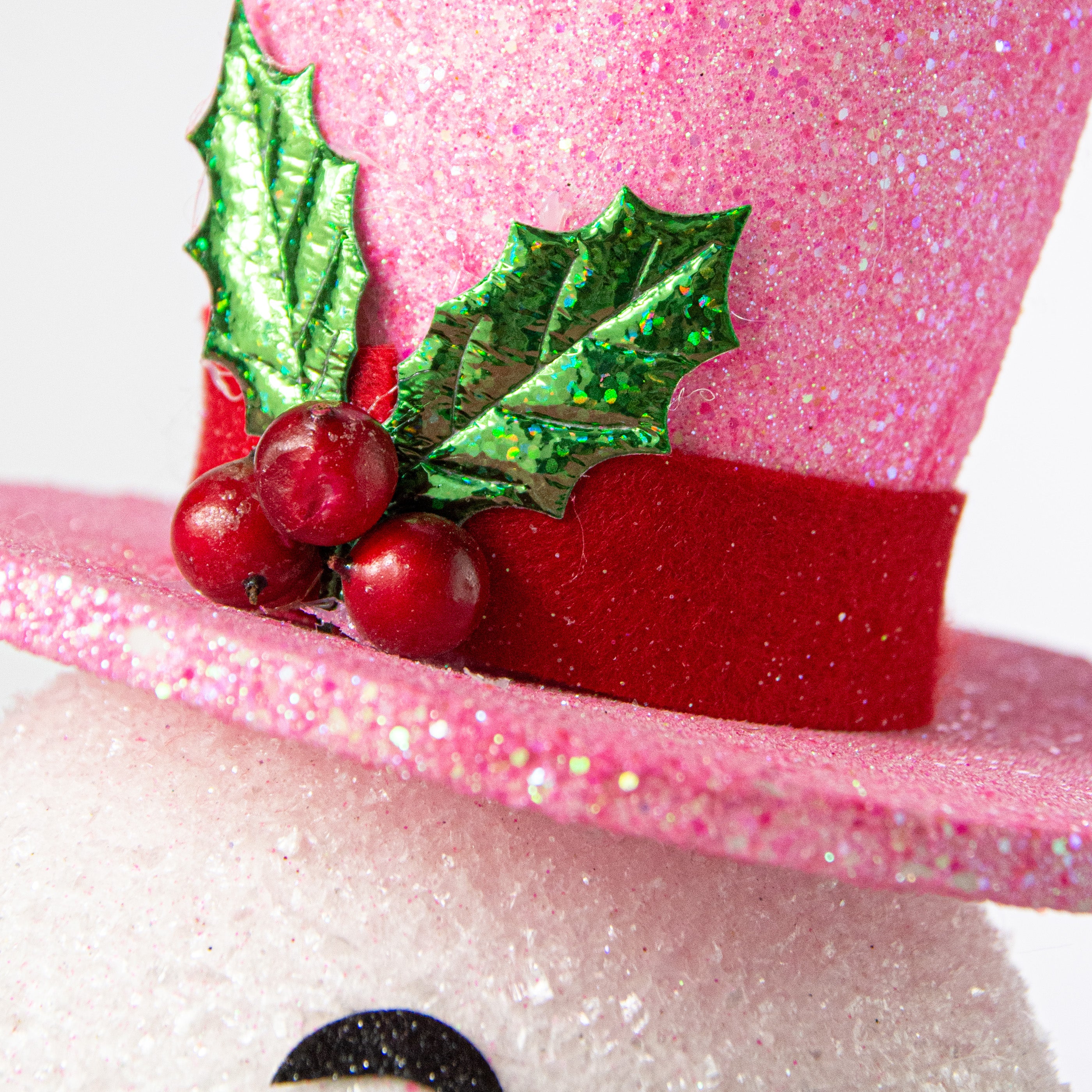 23" Joyful Snowman Head Spray: Pink Lifestyle Photo