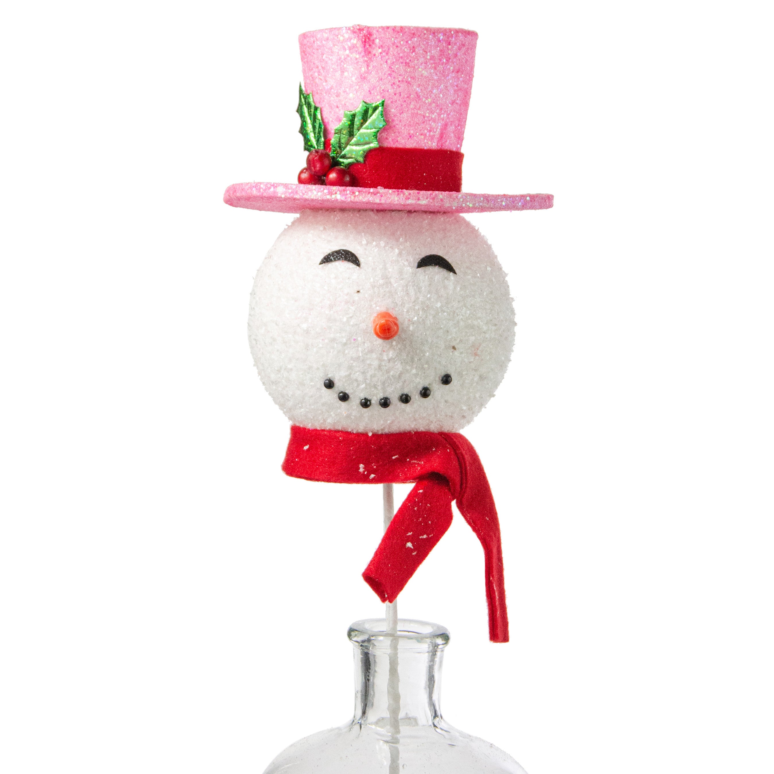 23" Joyful Snowman Head Spray: Pink Item Number: 85802PK