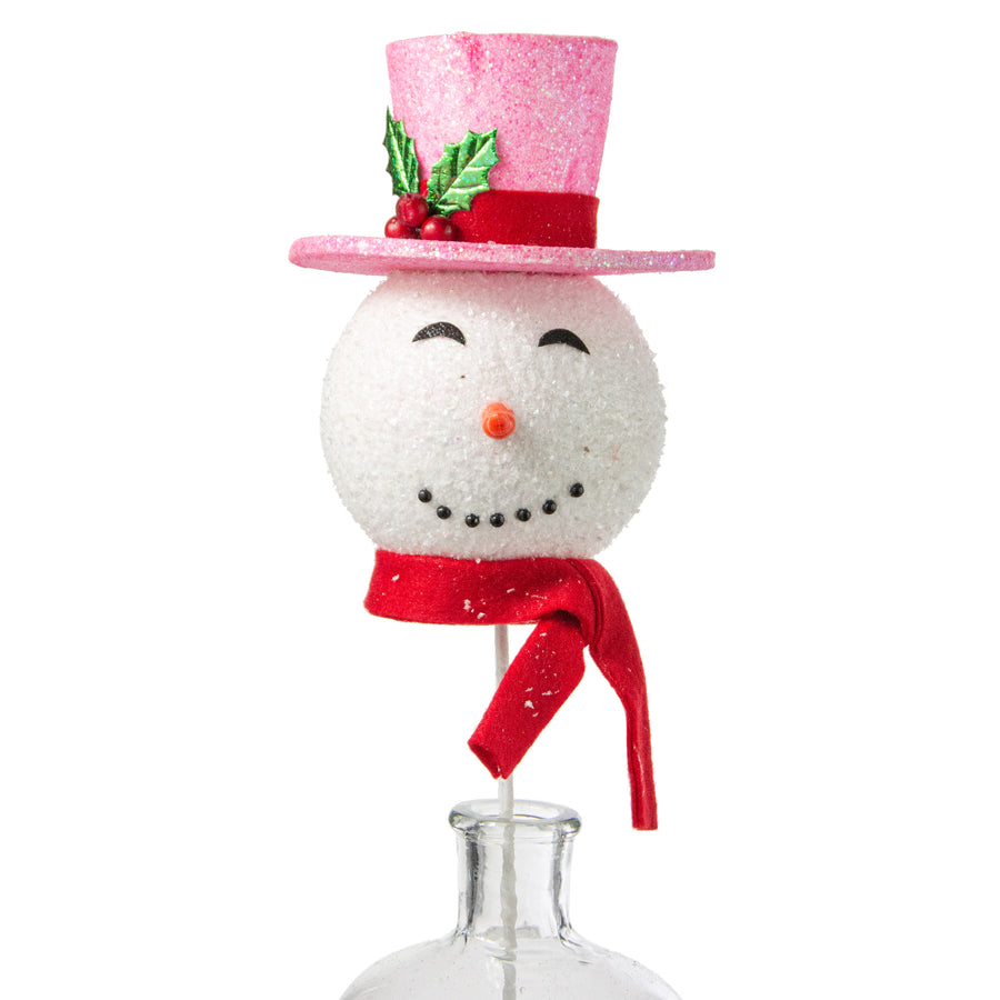 23" Joyful Snowman Head Spray: Pink Item Number: 85802PK