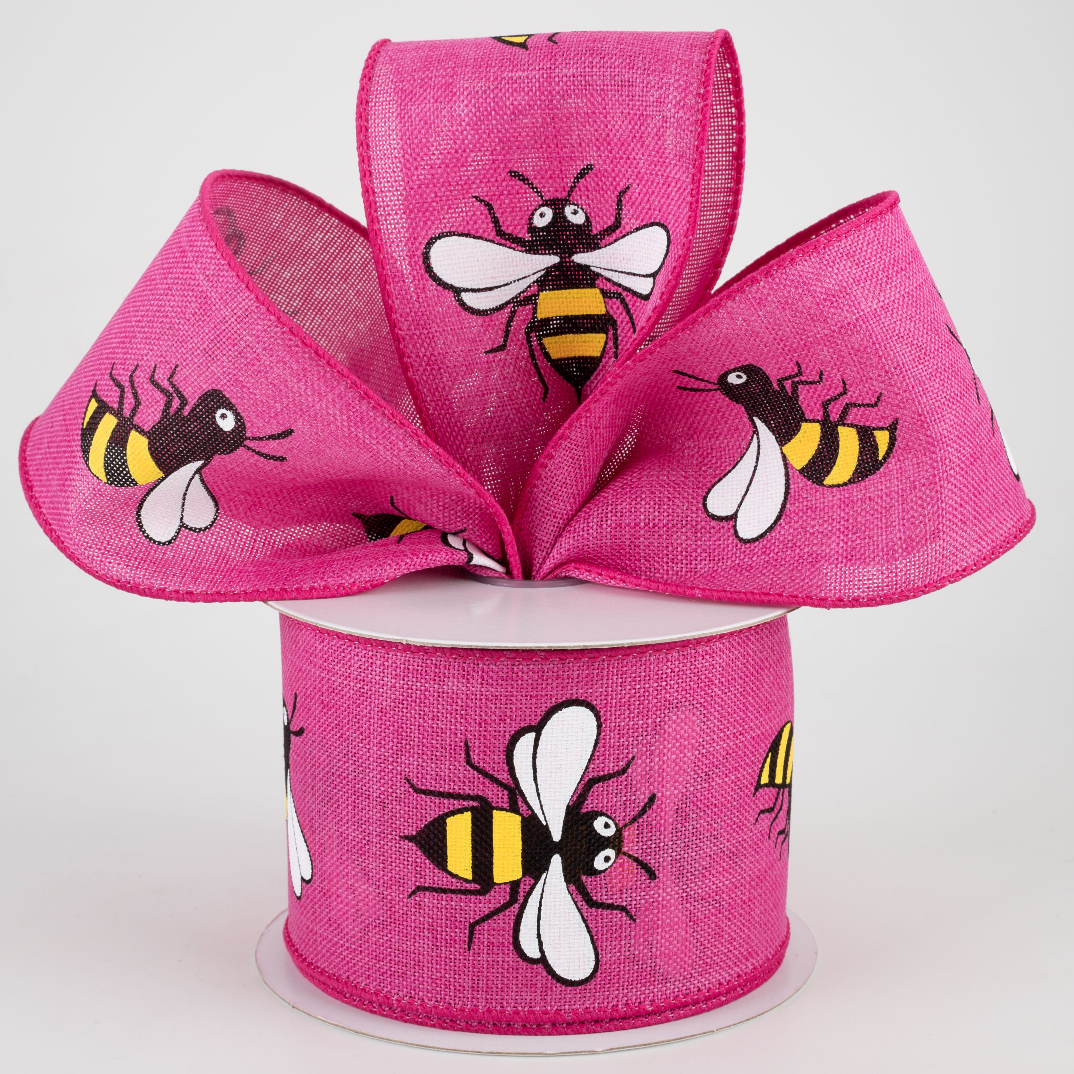 2.5" Jumbo Bumble Bee Ribbon: Fuchsia (10 Yards) Lifestyle Photo
