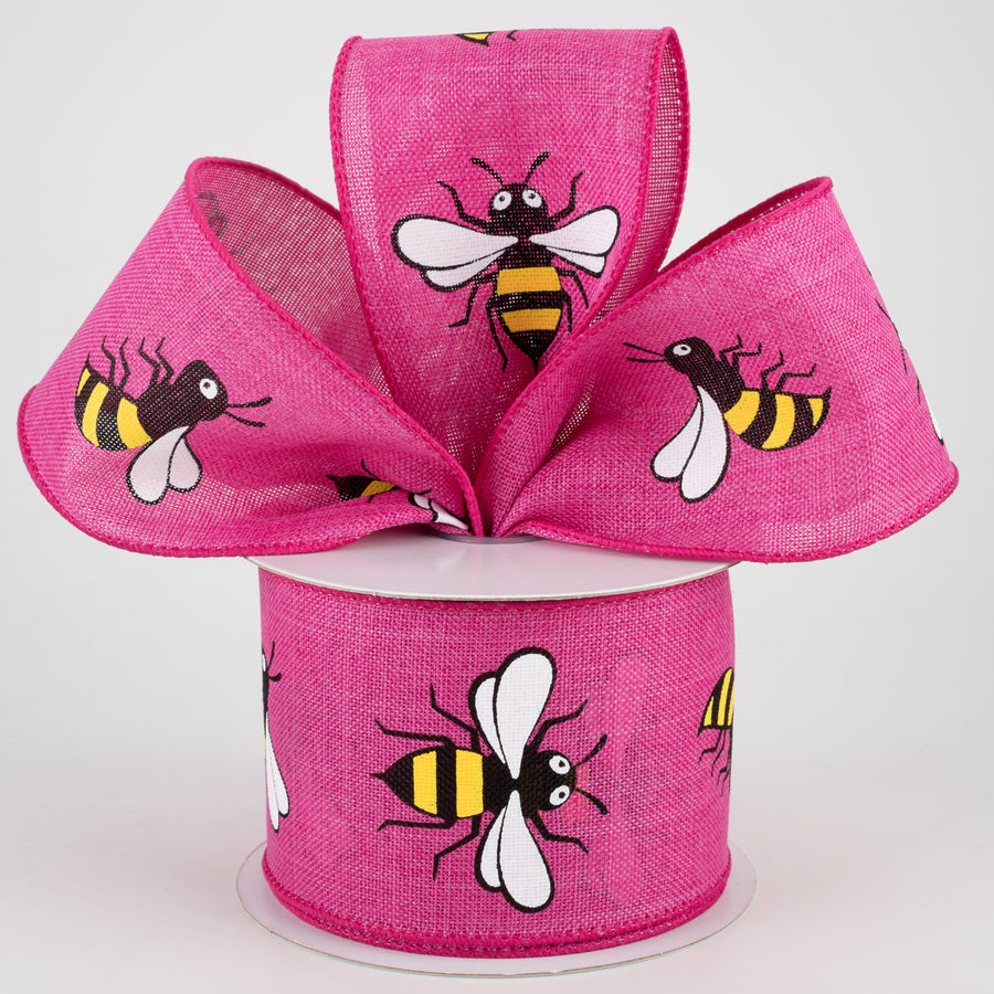 2.5" Jumbo Bumble Bee Ribbon: Fuchsia (10 Yards) Lifestyle Photo