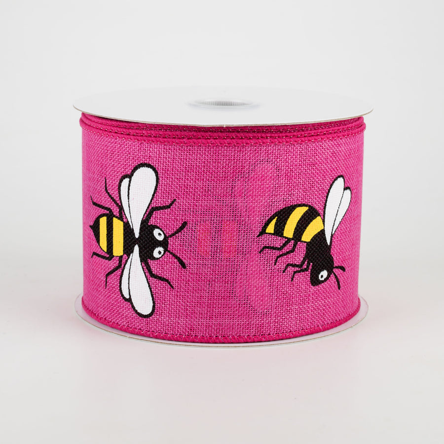 2.5" Jumbo Bumble Bee Ribbon: Fuchsia (10 Yards)