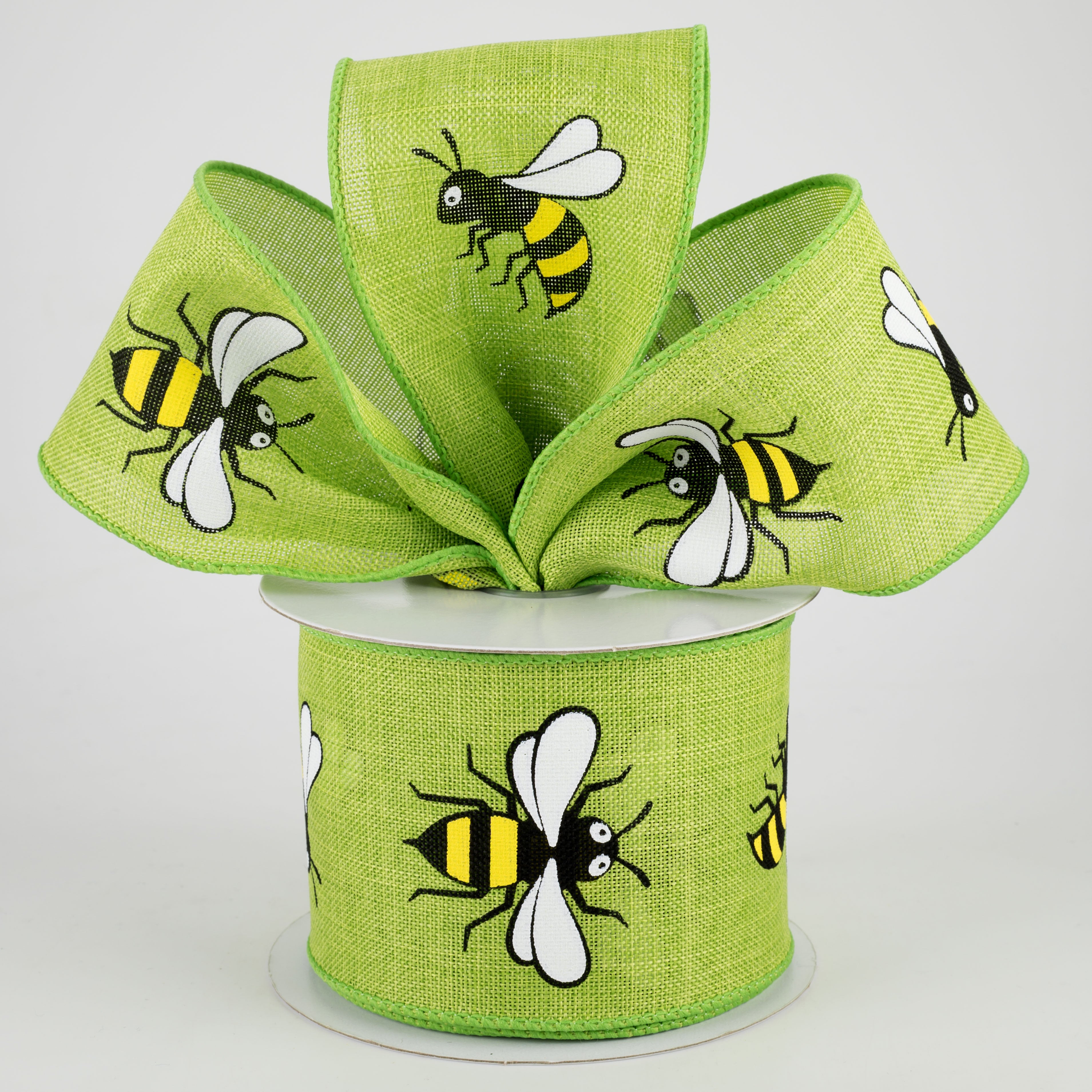 2.5" Jumbo Bumble Bee Ribbon: Lime (10 Yards) Lifestyle Photo