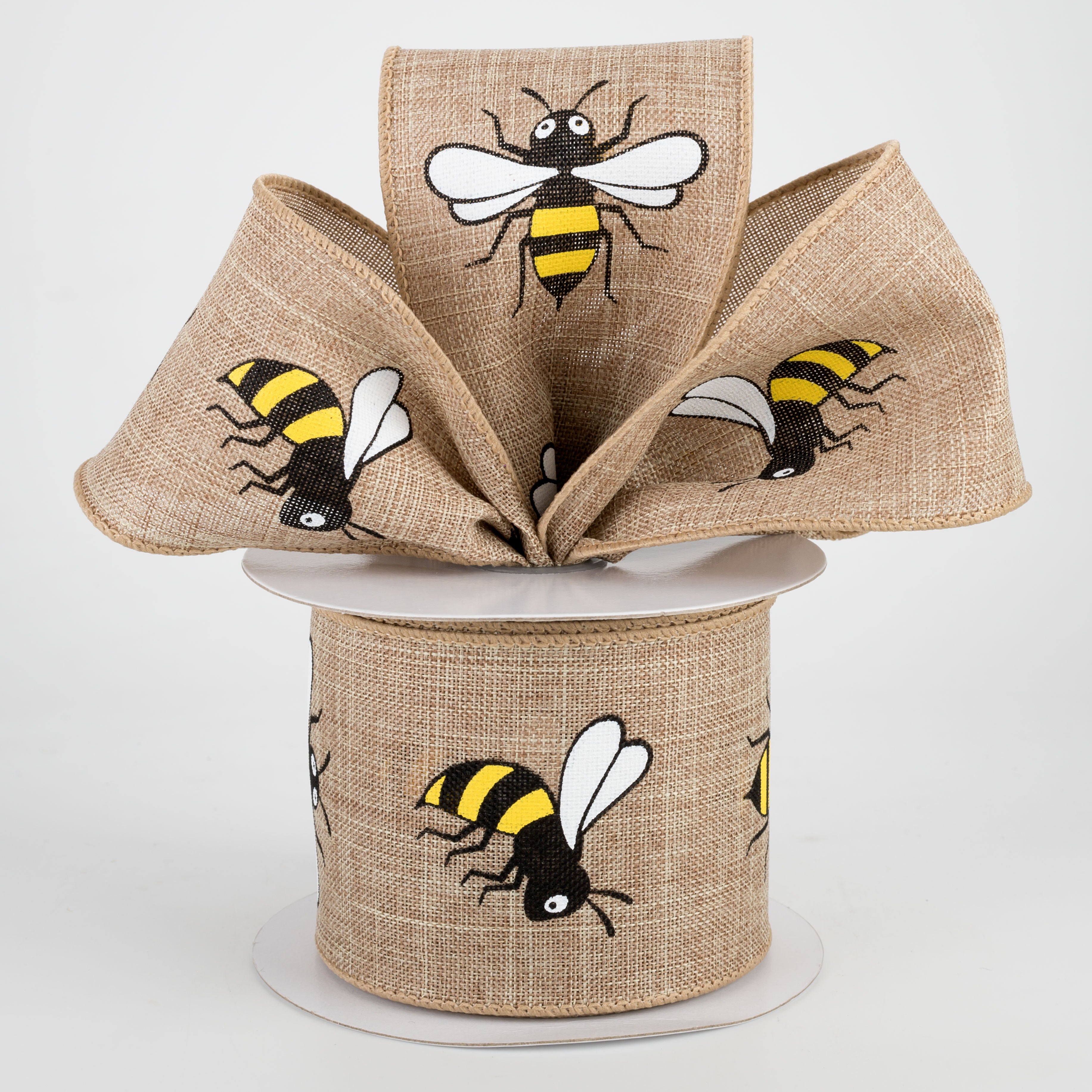 2.5" Jumbo Bumble Bee Ribbon: Natural (10 Yards) Lifestyle Photo