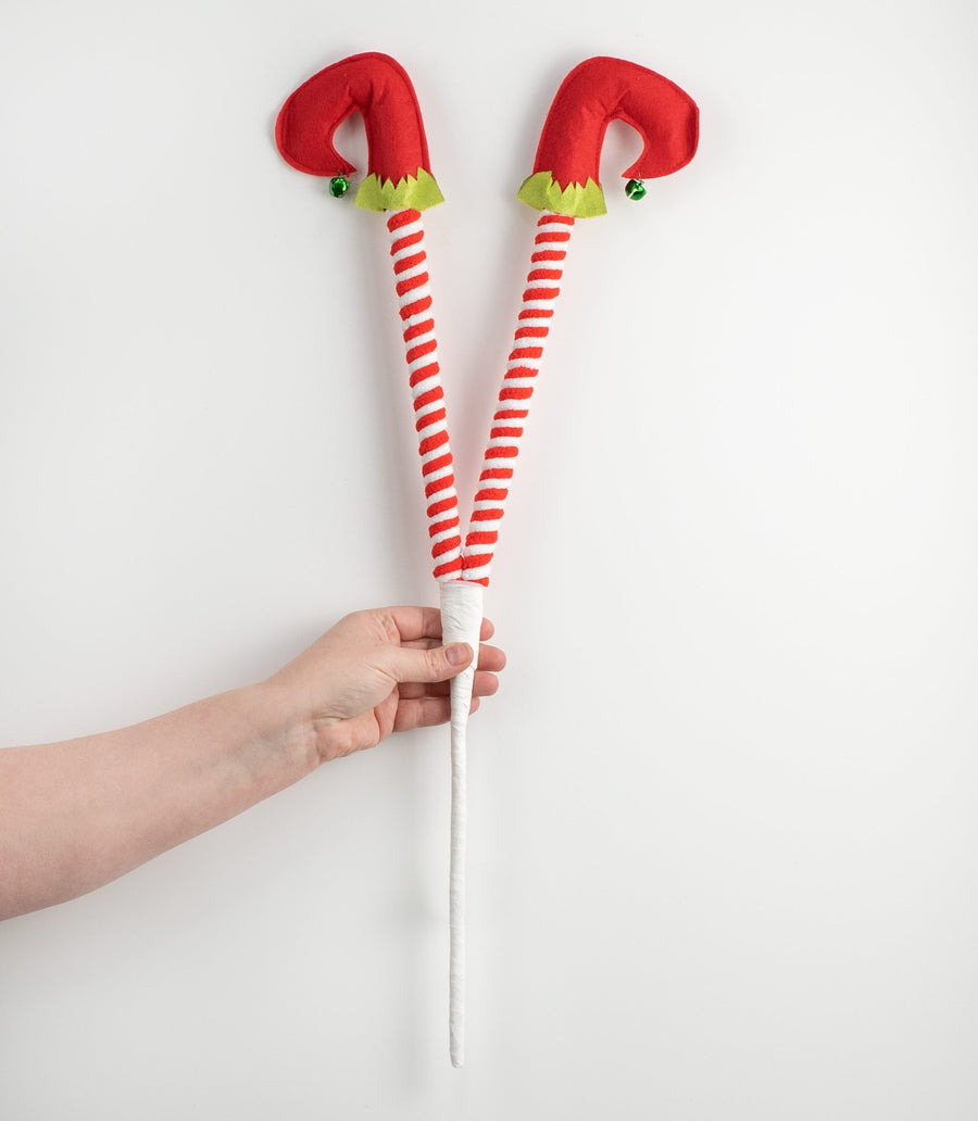 13" Jumbo Elf Leg Christmas Spray detail photo 3