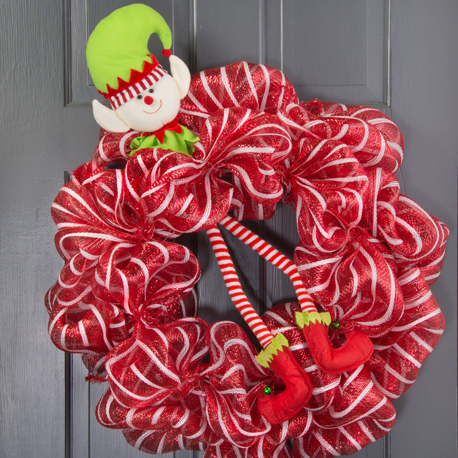 13" Jumbo Elf Leg Christmas Spray detail photo 4