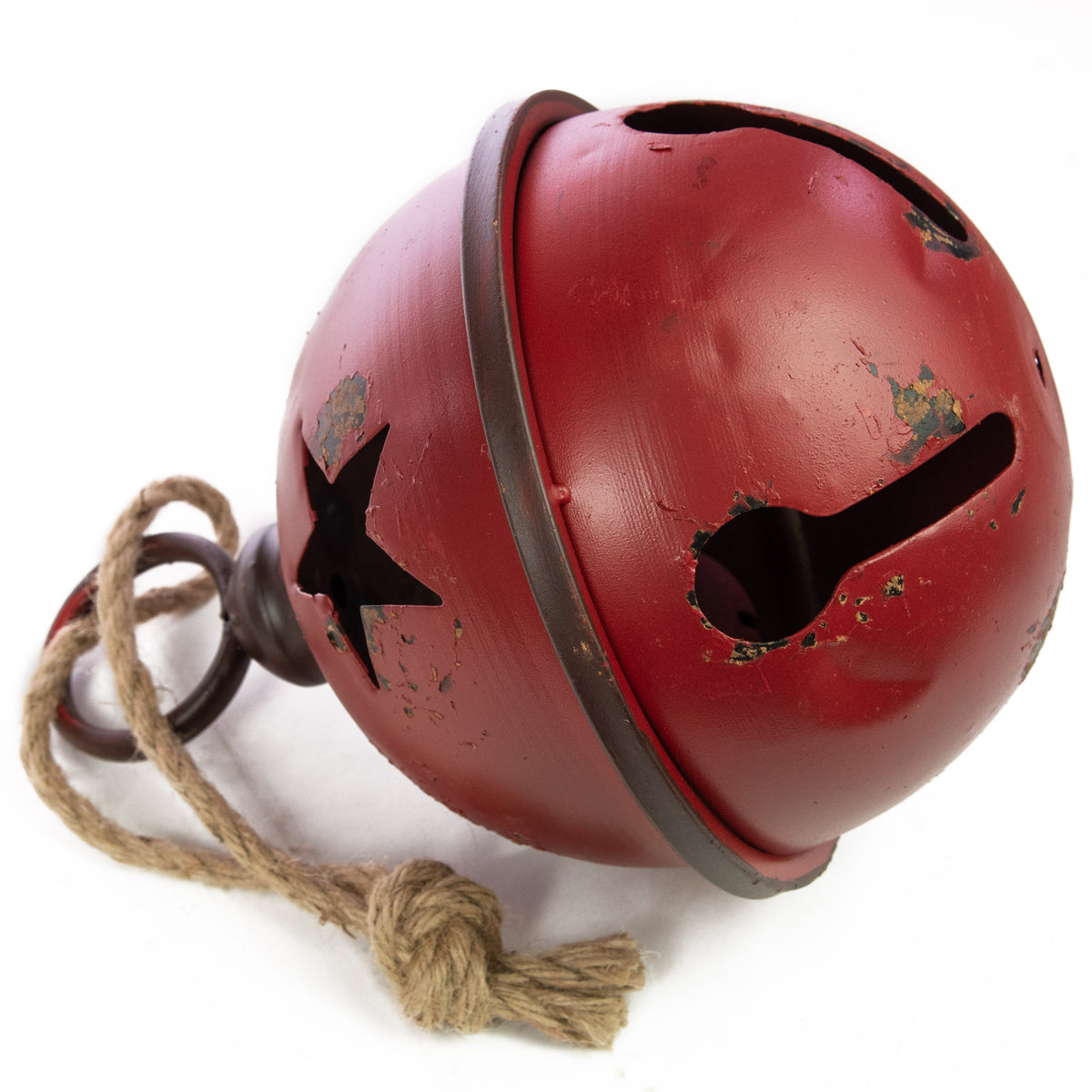 9" Jumbo Jingle Bell: Antique Dark Red detail photo 3