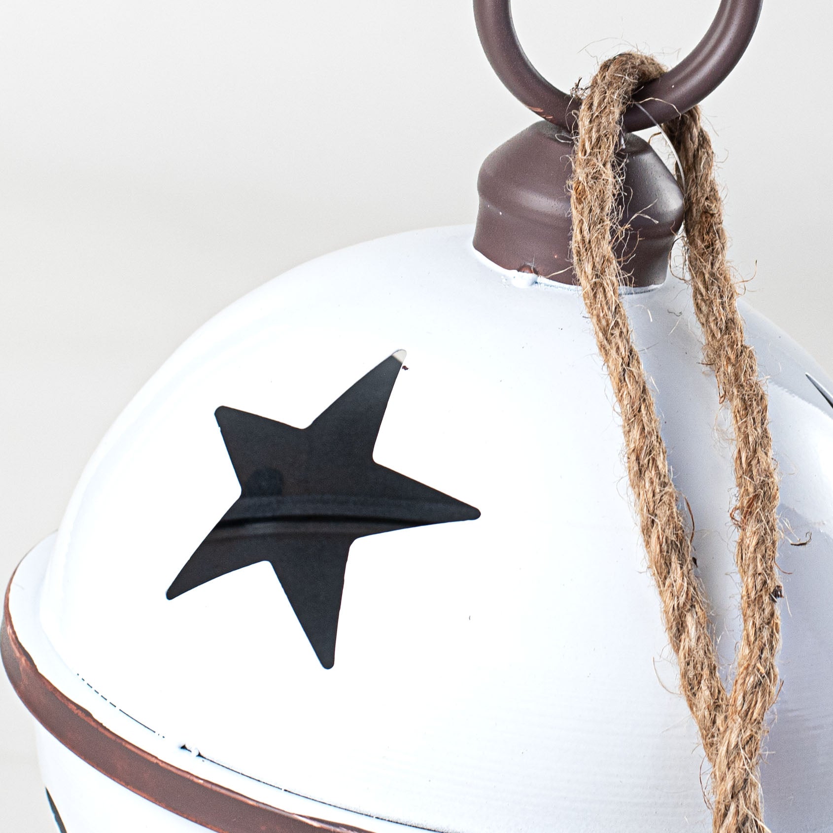 9" Jumbo Jingle Bell: Shiny White detail photo 3