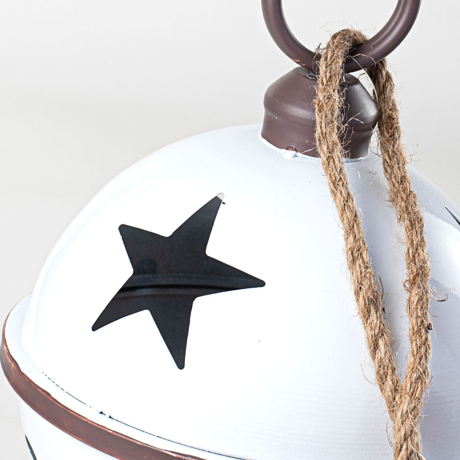 9" Jumbo Jingle Bell: Shiny White detail photo 3