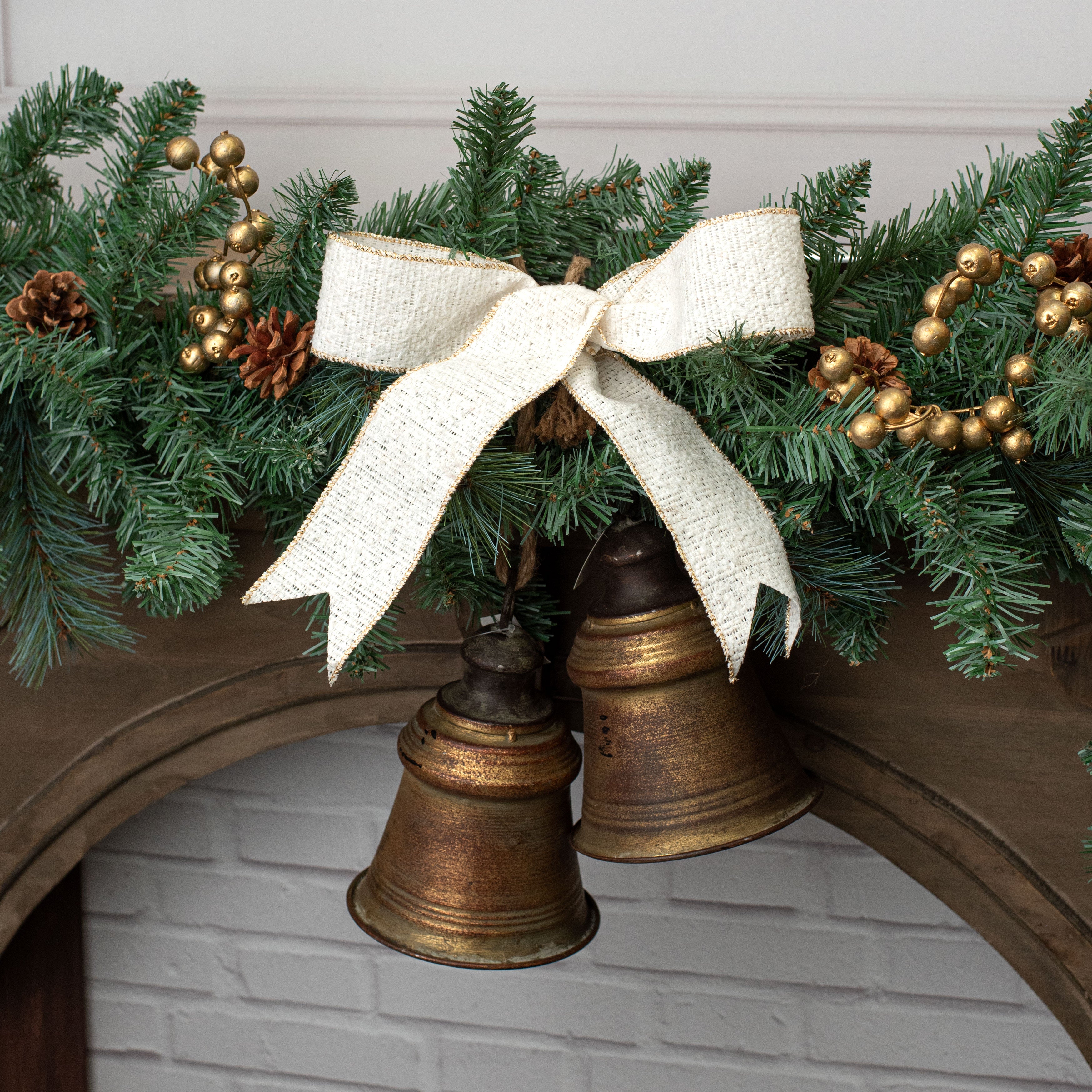 8" Jumbo Liberty Bell: Antique Rustic Gold Lifestyle Photo
