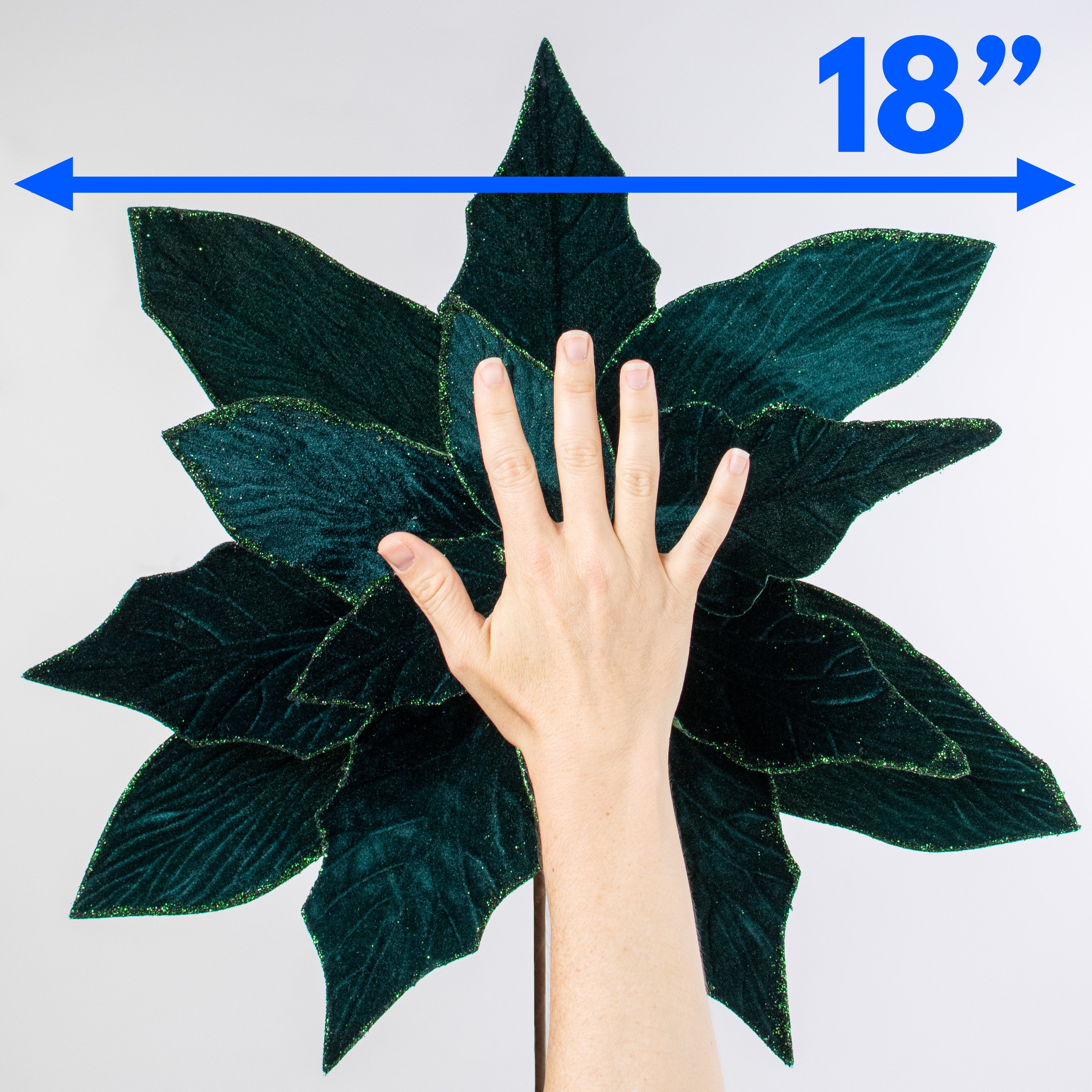 24" Jumbo Poinsettia Stem: Hunter Green Lifestyle Photo