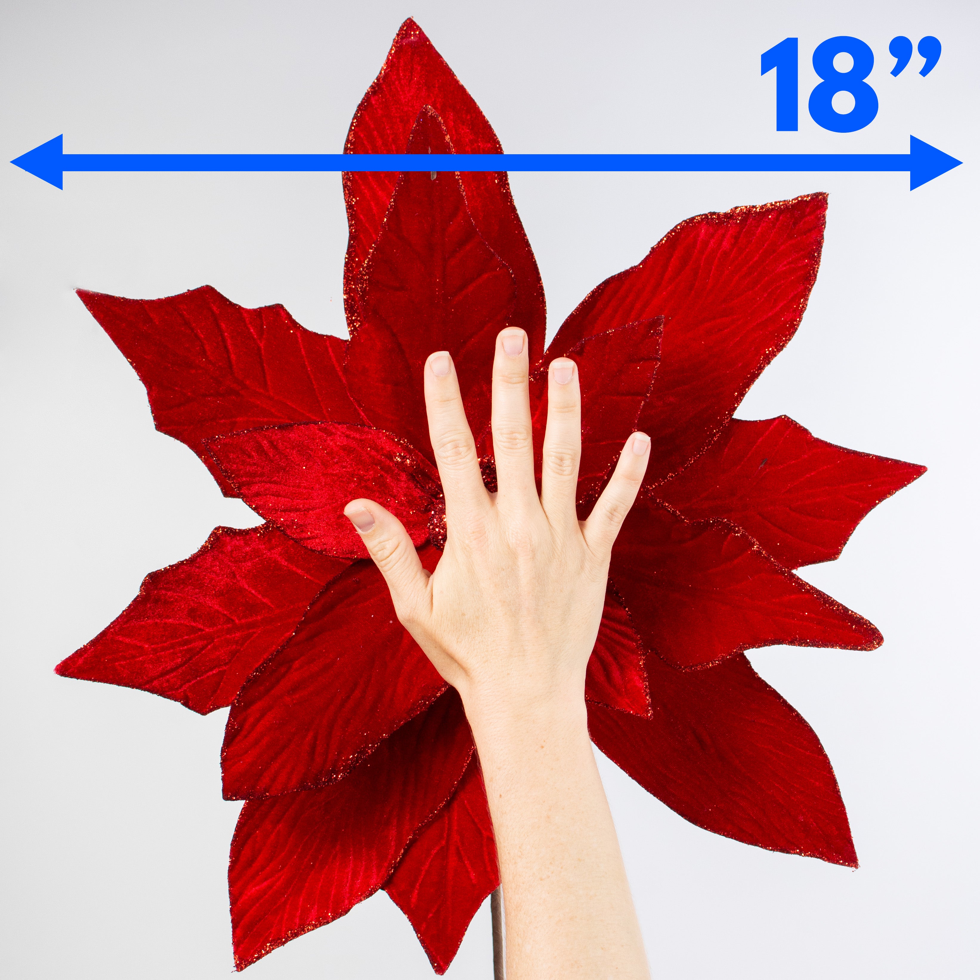 18" x 24" Jumbo Poinsettia Stem: Red Lifestyle Photo