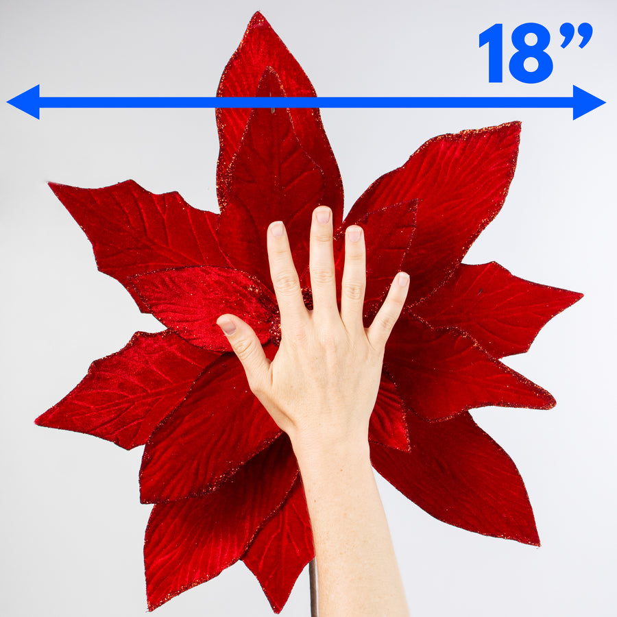 18" x 24" Jumbo Poinsettia Stem: Red Lifestyle Photo