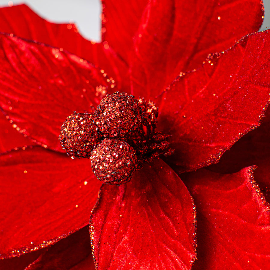 18" x 24" Jumbo Poinsettia Stem: Red detail photo 4