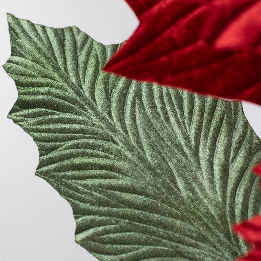 24" Jumbo Poinsettia Stem: Red detail photo 5