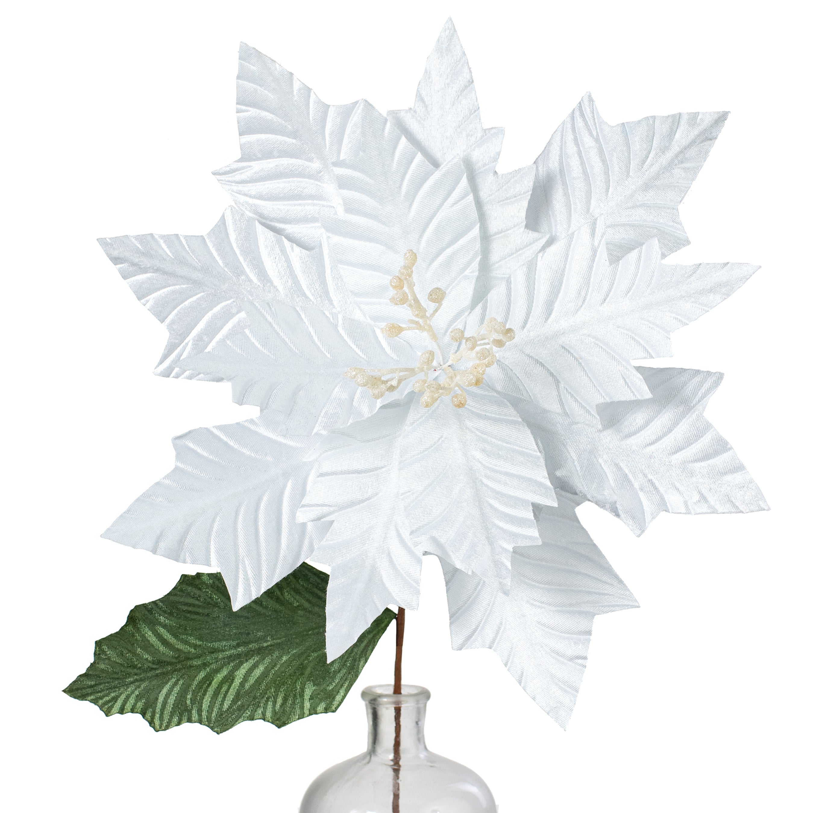 24" Jumbo Poinsettia Stem: White Item Number: NF412327