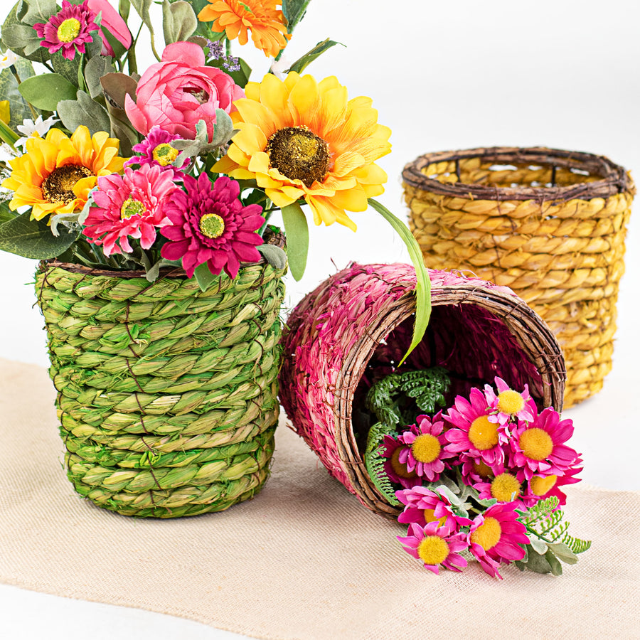 7" Jute Basket: Green Lifestyle Photo