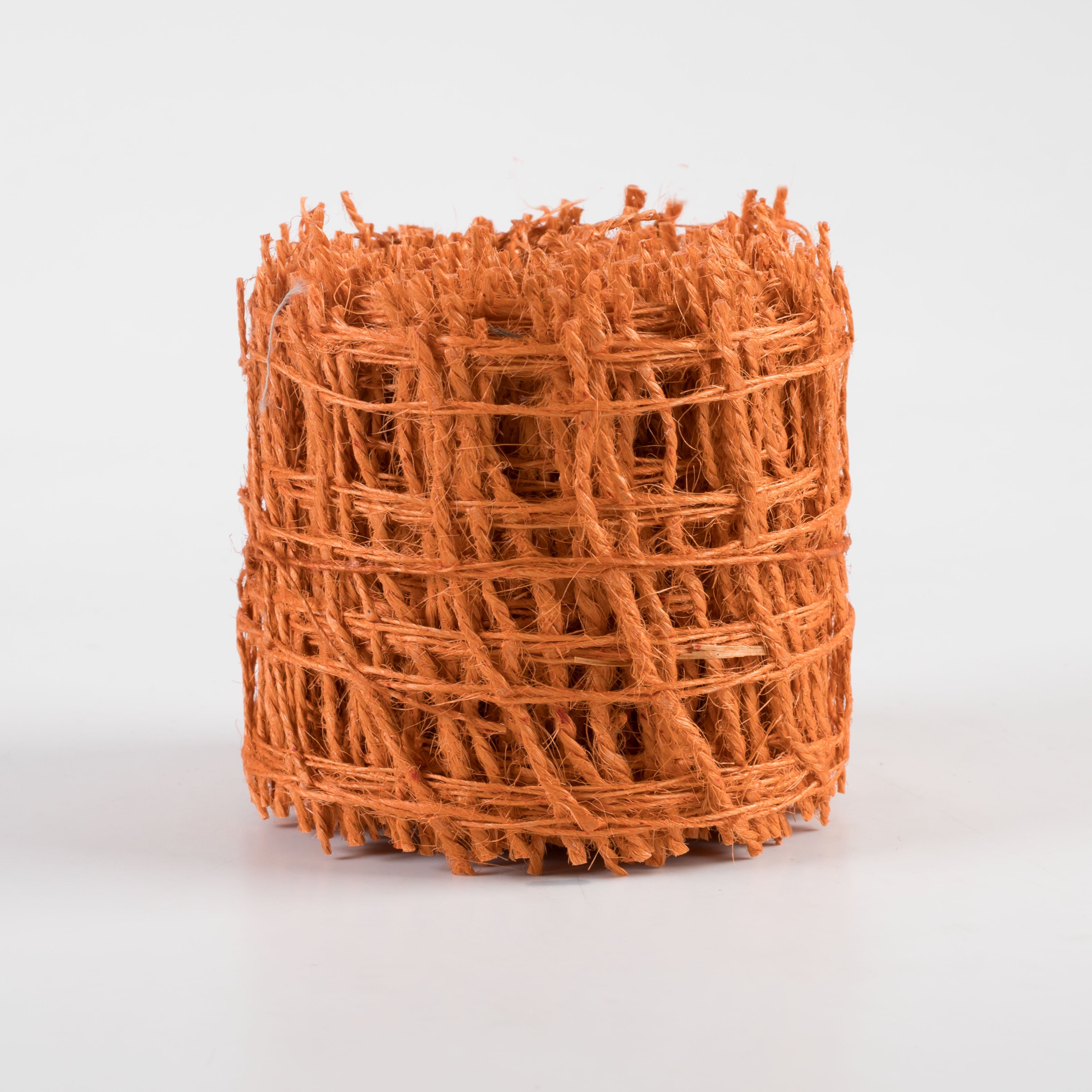 2.5" Jute Check Weave Ribbon: Autumn Orange (10 Yards)