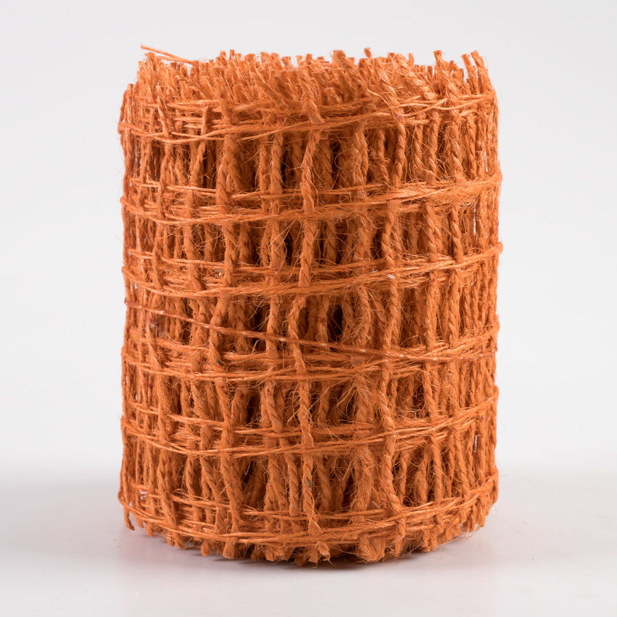 4" Jute Check Weave Ribbon: Autumn (10 Yards)