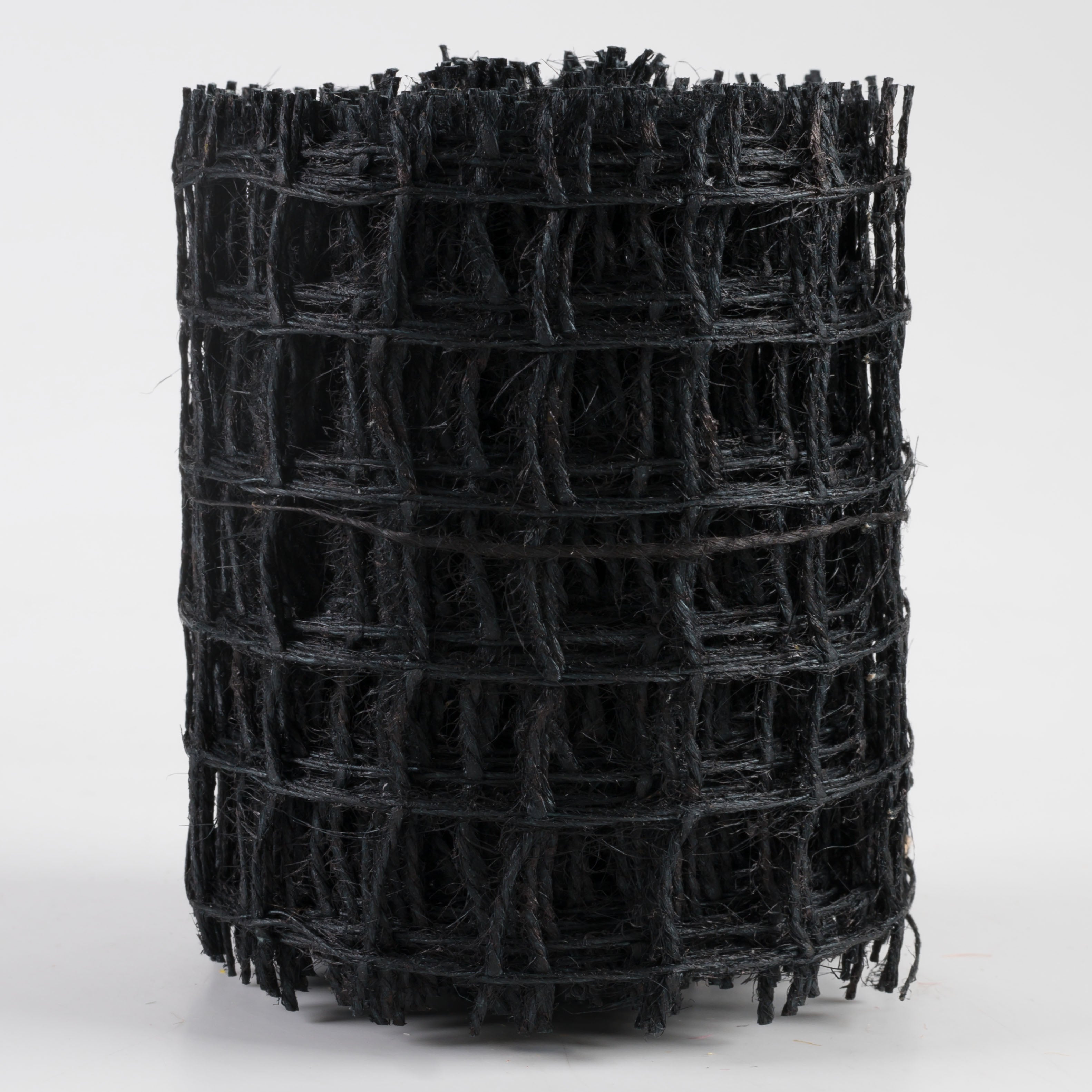 4" Jute Check Weave Ribbon: Black (10 Yards)
