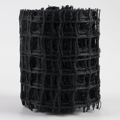 4" Jute Check Weave Ribbon: Black (10 Yards)