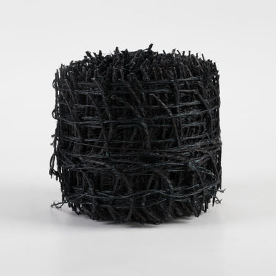 2.5" Jute Check Weave Ribbon: Black (10 Yards)