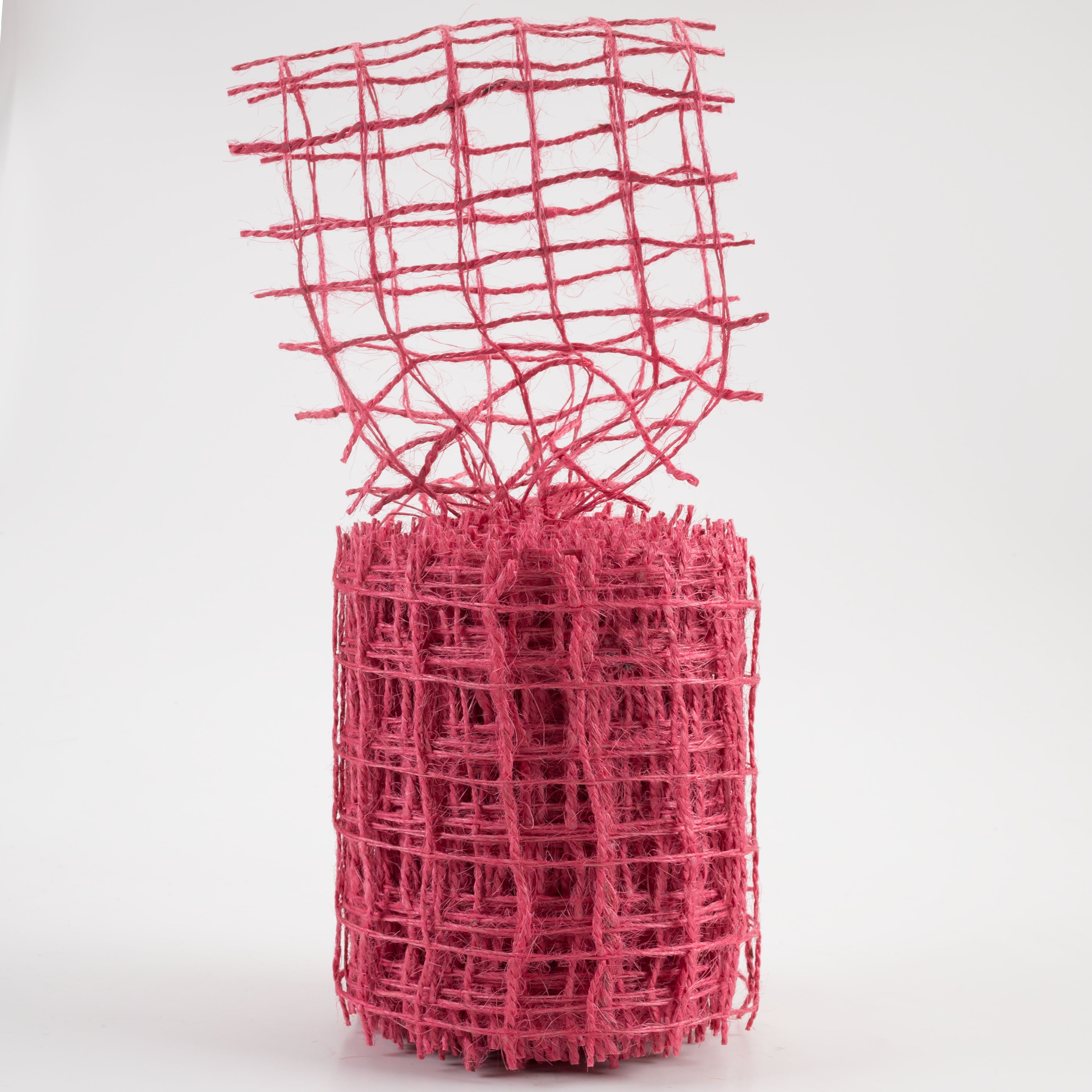 4" Jute Check Weave Ribbon: Hot Pink (10 Yards) Lifestyle Photo