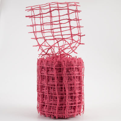 4" Jute Check Weave Ribbon: Hot Pink (10 Yards) Lifestyle Photo