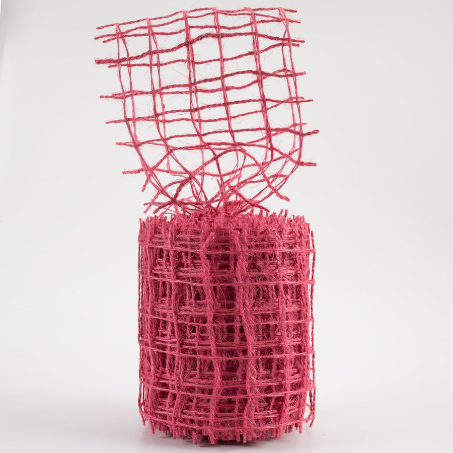 4" Jute Check Weave Ribbon: Hot Pink (10 Yards) Lifestyle Photo