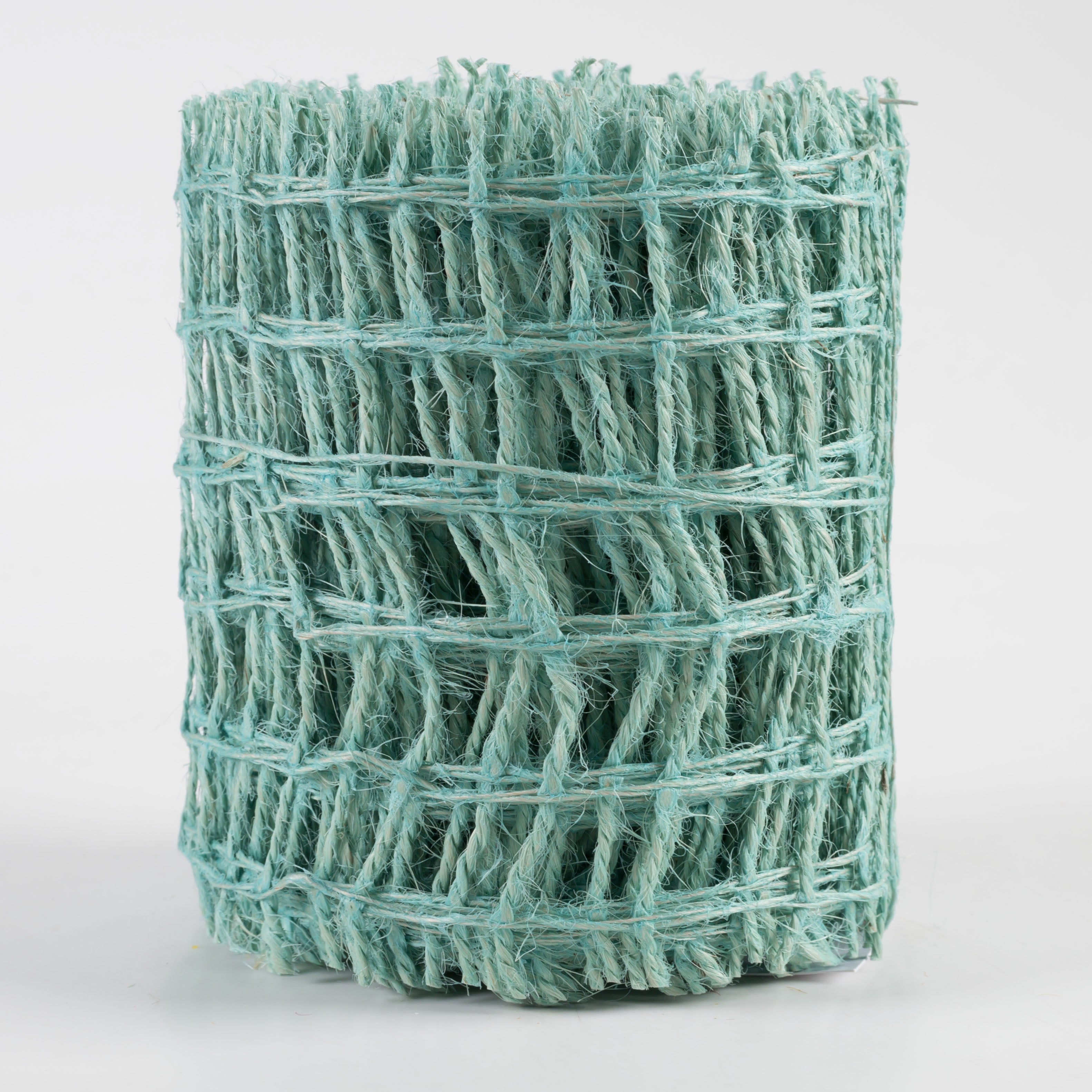 4" Jute Check Weave Ribbon: Ice Blue (10 Yards)