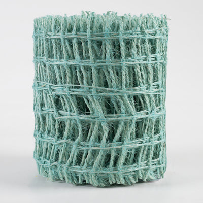 4" Jute Check Weave Ribbon: Ice Blue (10 Yards)