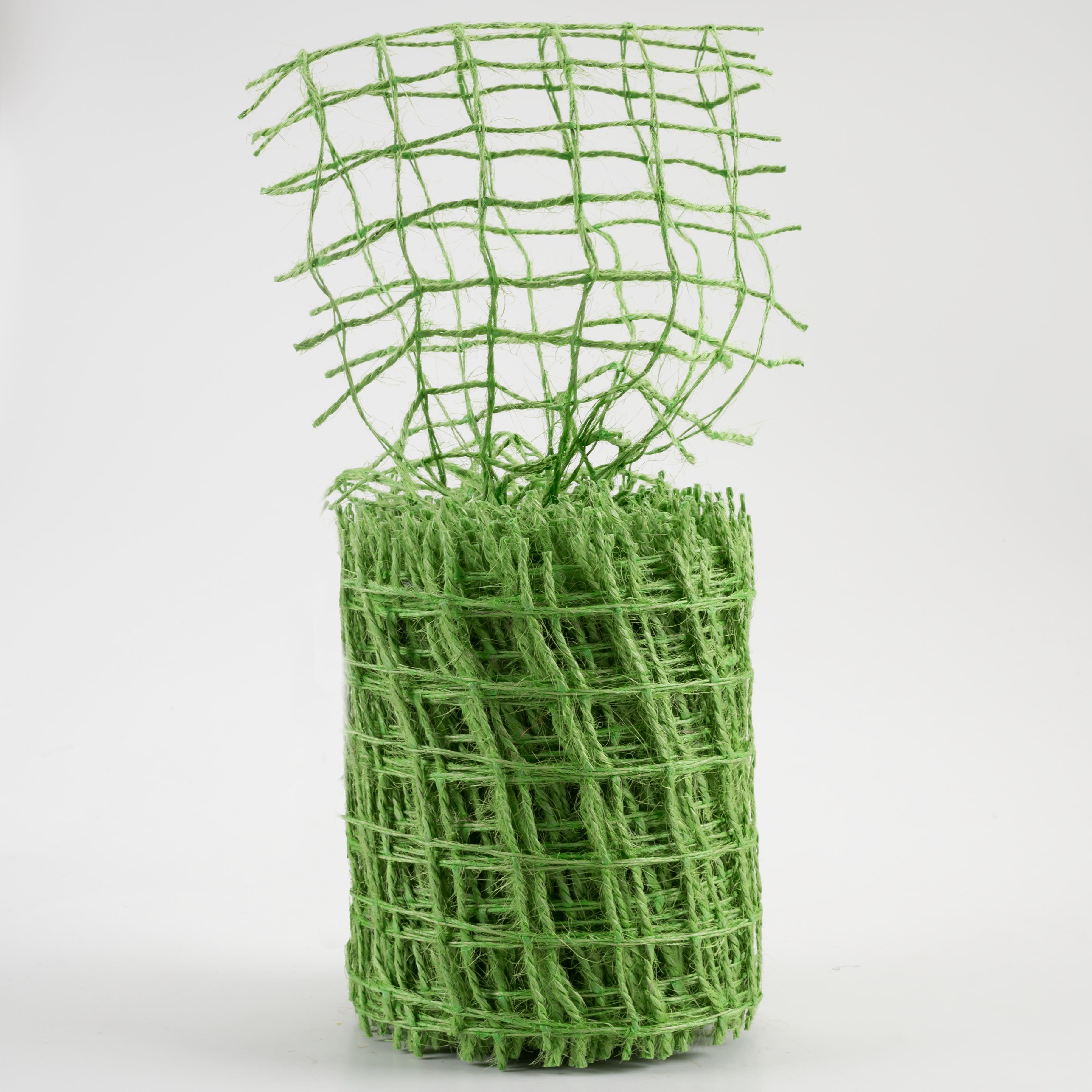4" Jute Check Weave Ribbon: Lime Green (10 Yards) Lifestyle Photo