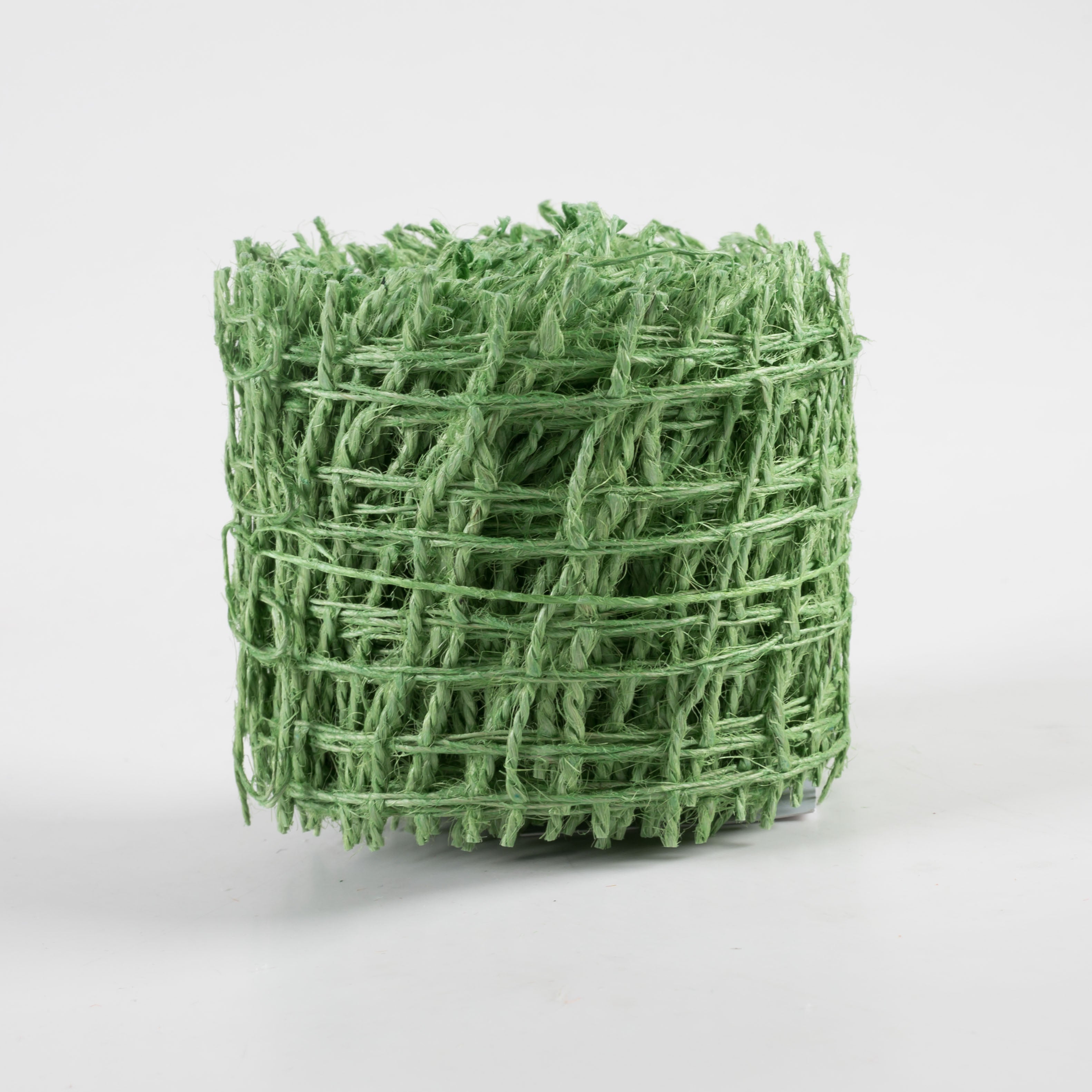 2.5" Jute Check Weave Ribbon: Lime Green (10 Yards)